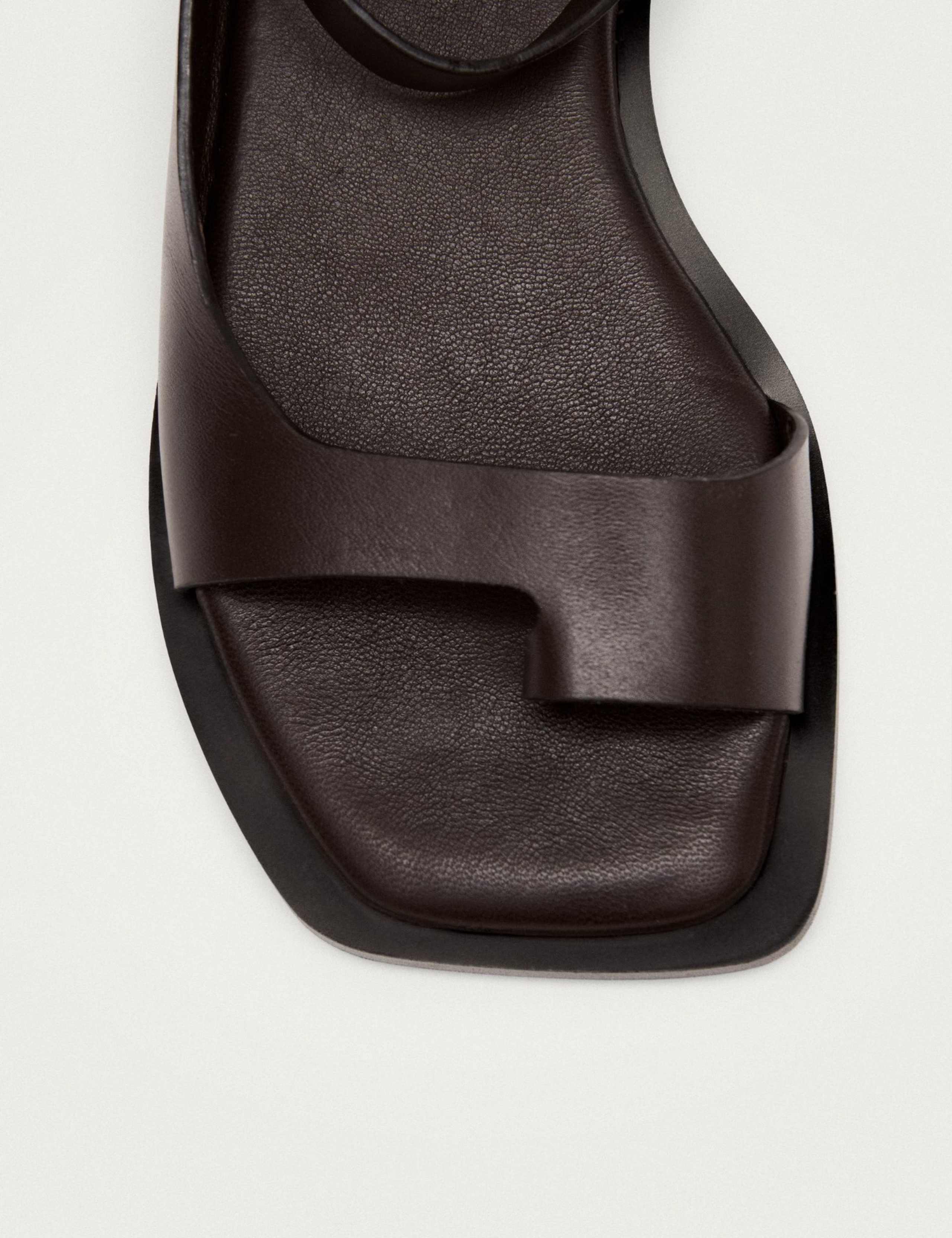 Leather Buckle Ankle Strap Flat Sandals 5 of 6