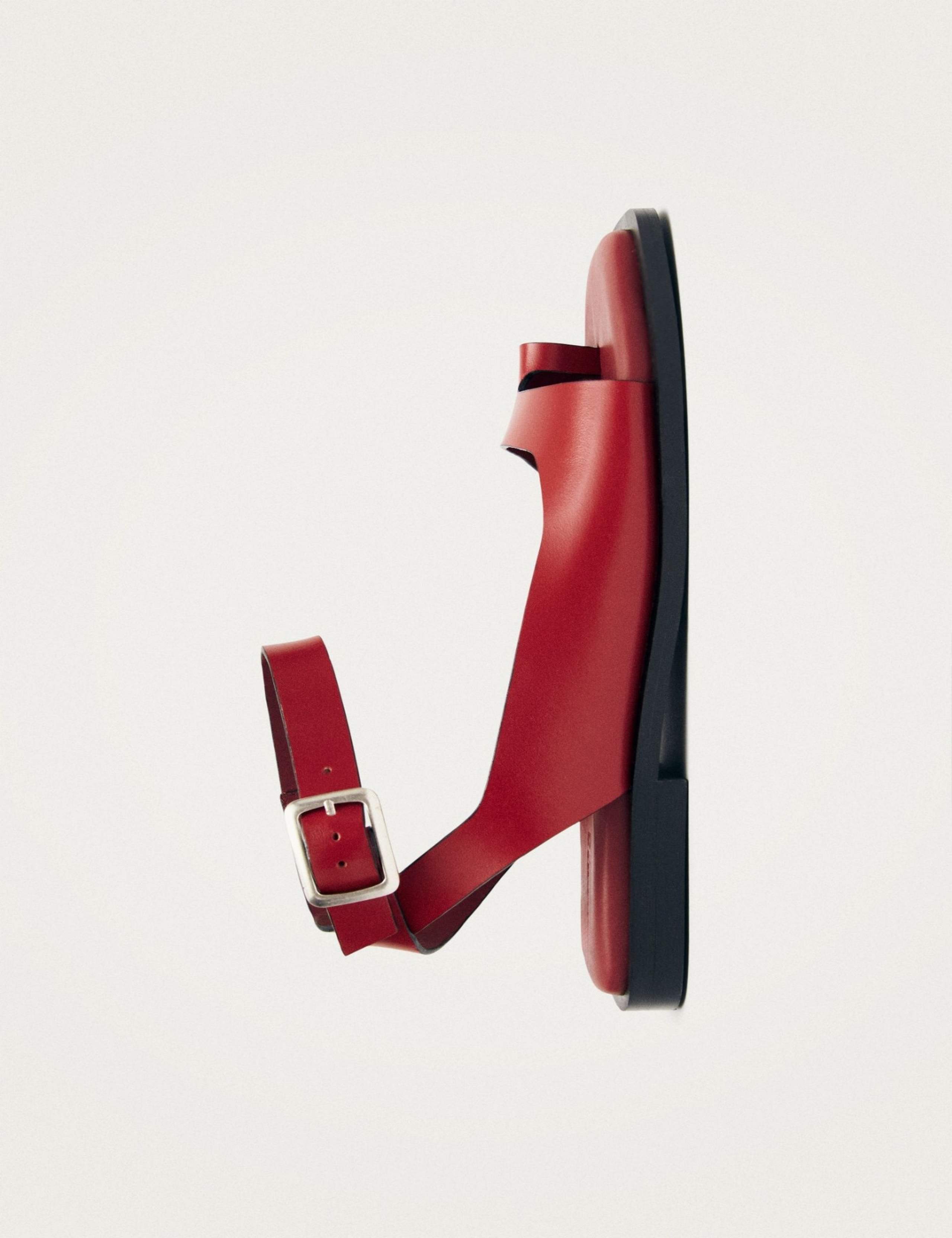 Leather Buckle Ankle Strap Flat Sandals 4 of 6