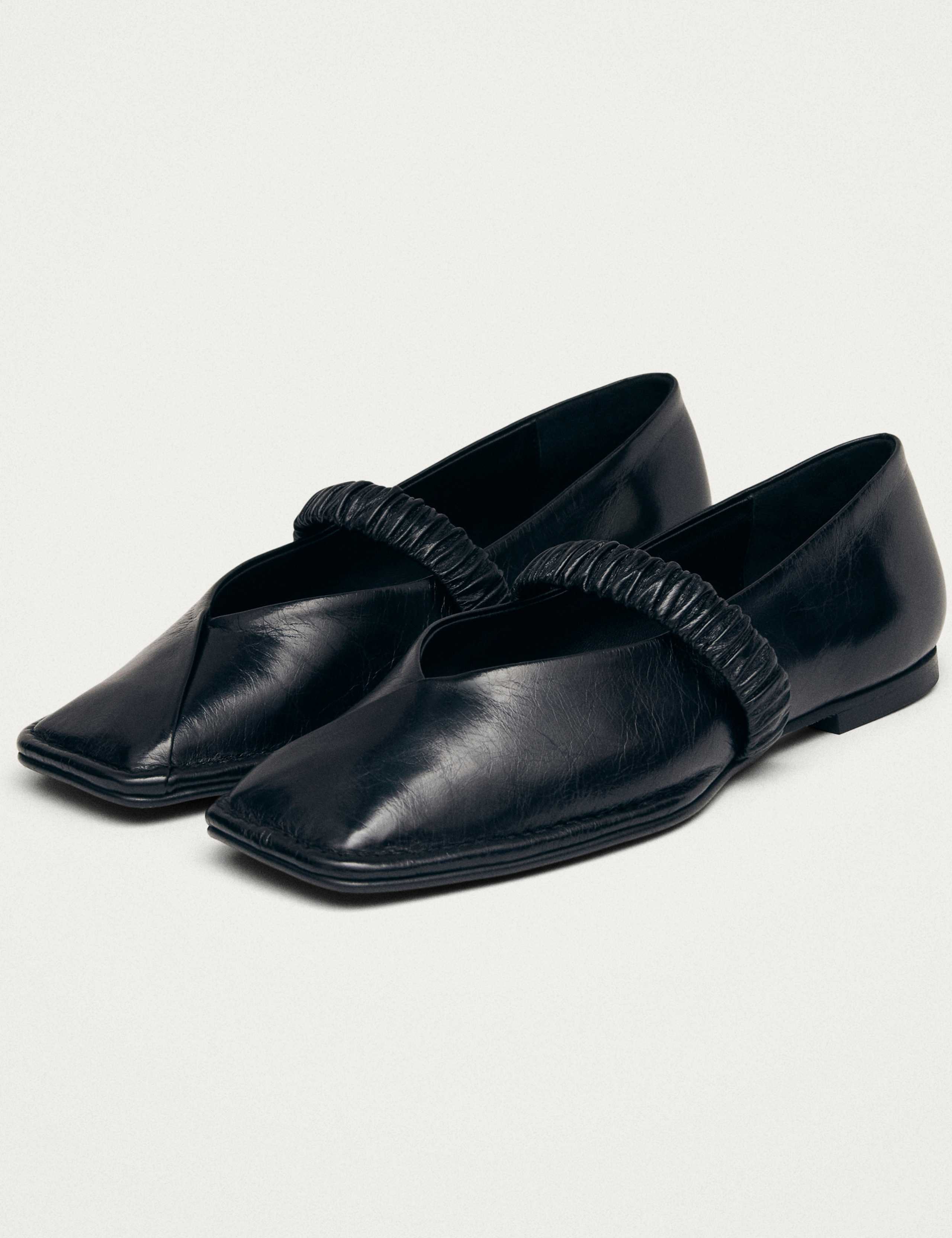 Leather Slip On Flat Ballet Pumps 3 of 6