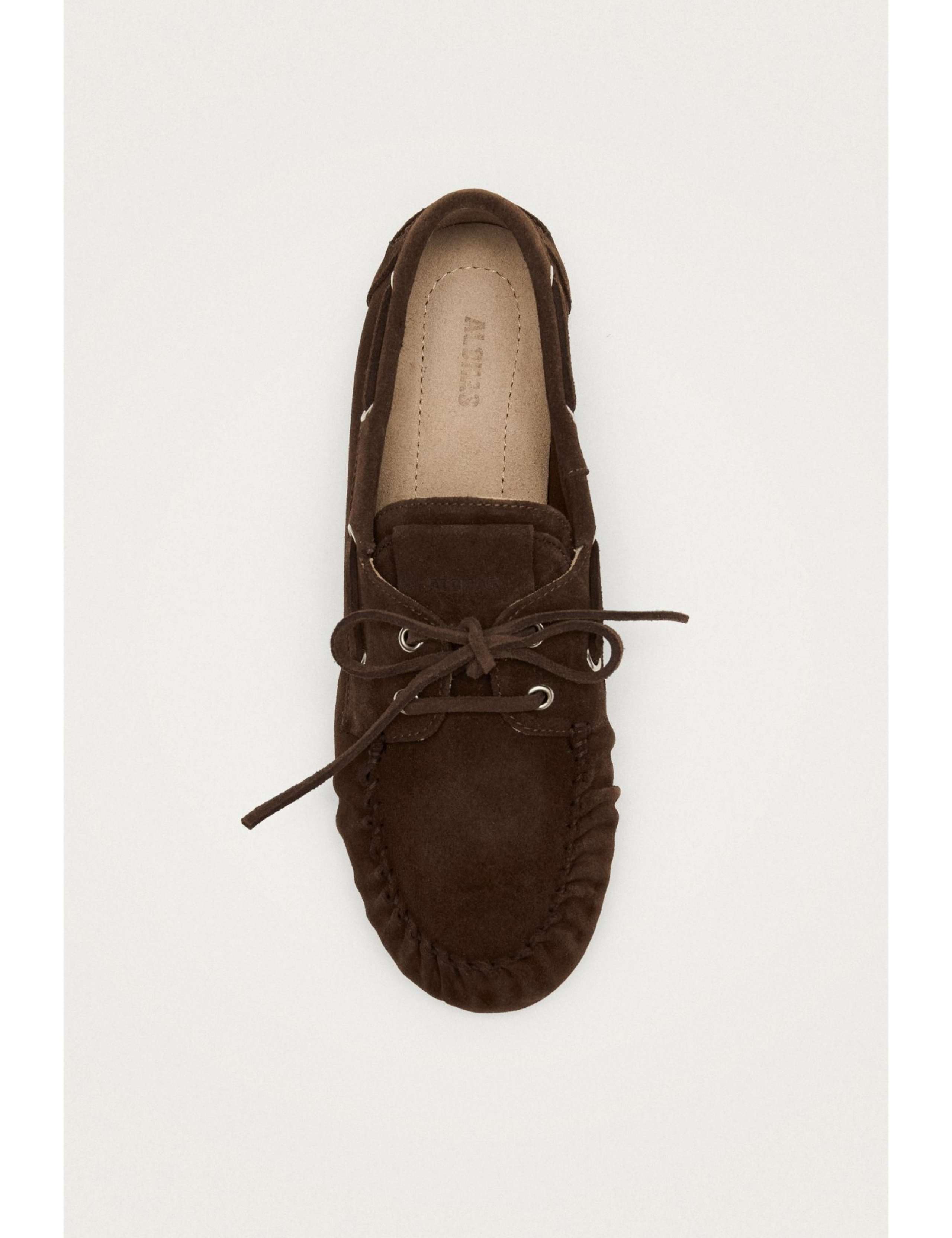 Leather Lace Up Flat Loafers 2 of 6