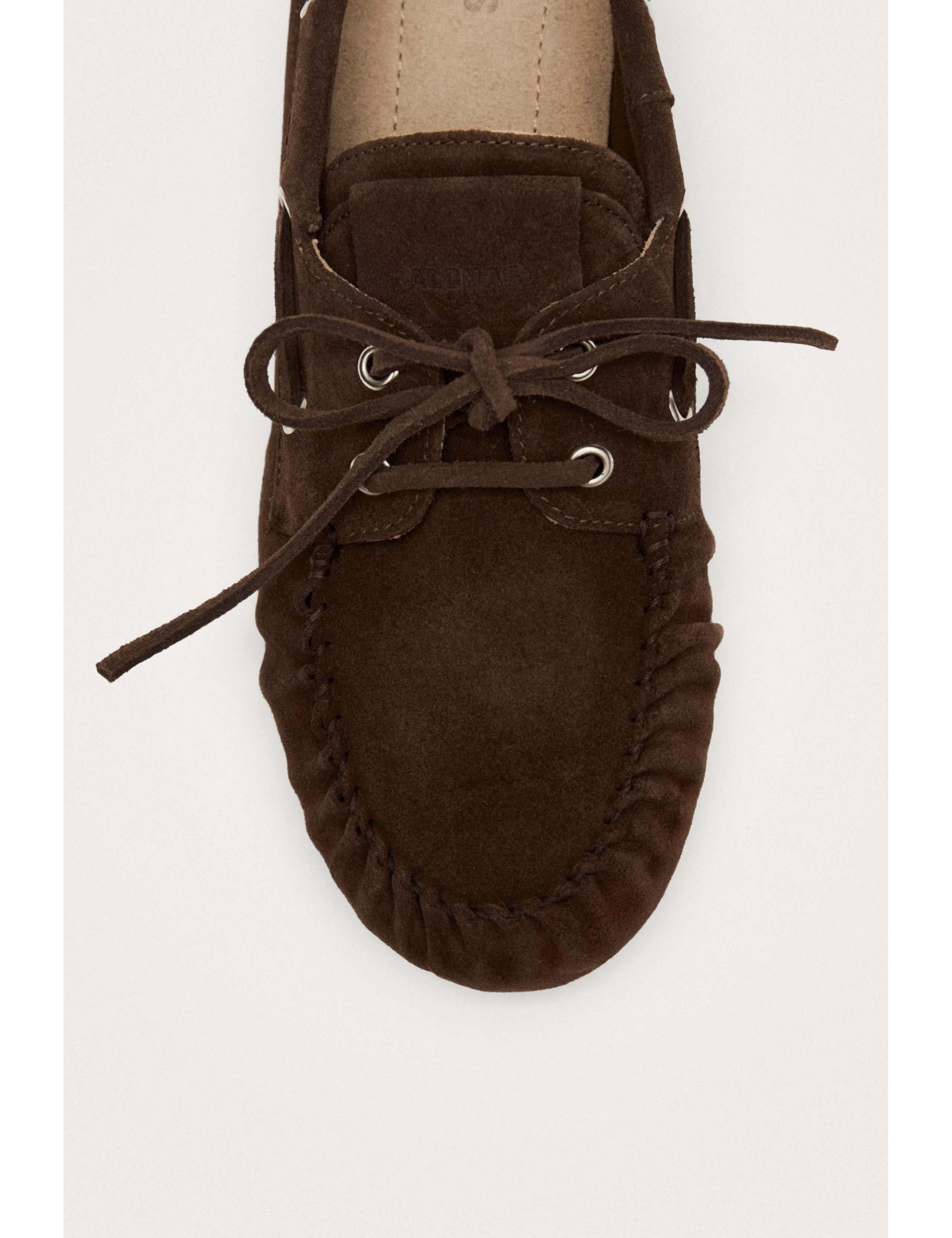 Leather Lace Up Flat Loafers 5 of 6