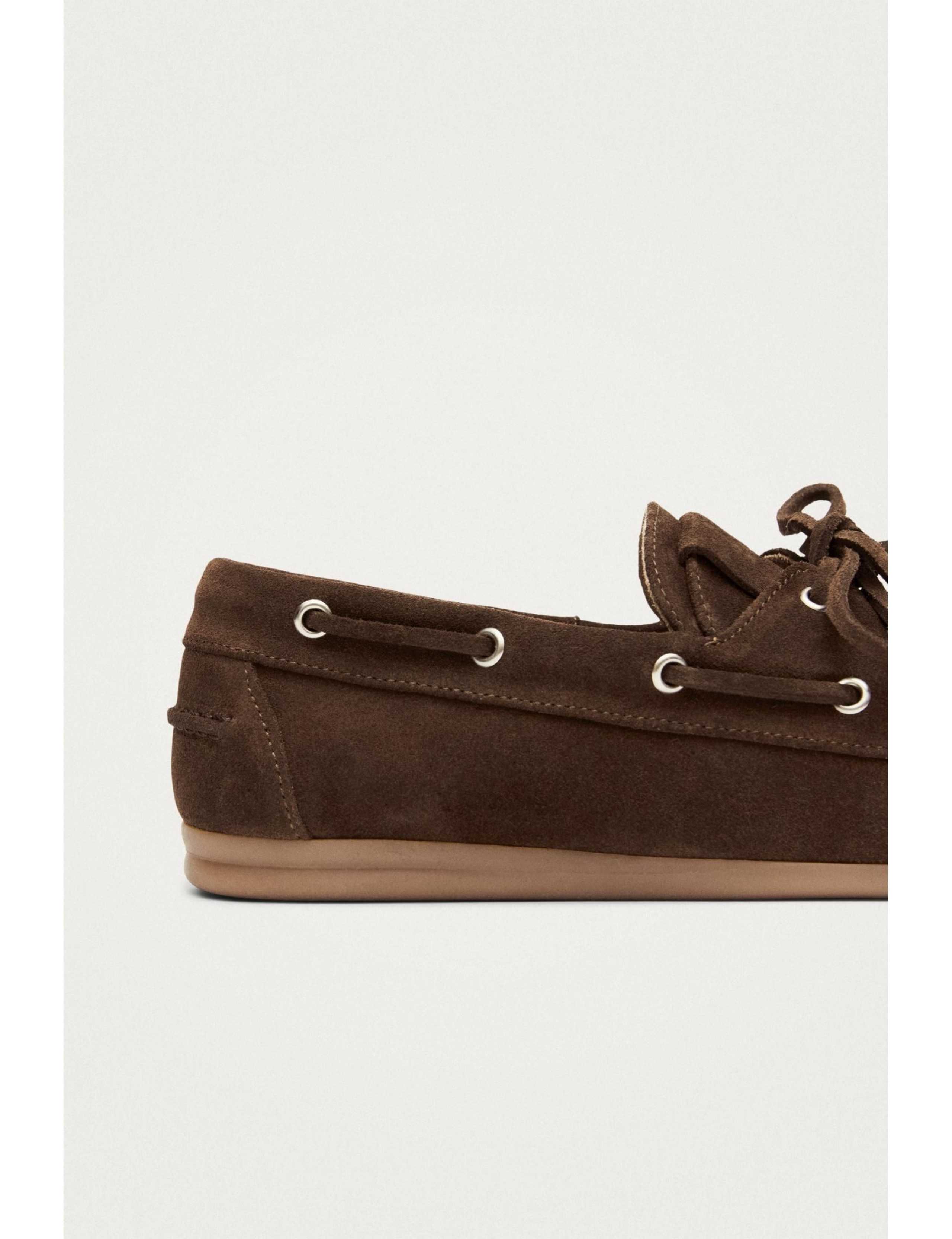 Leather Lace Up Flat Loafers 6 of 6