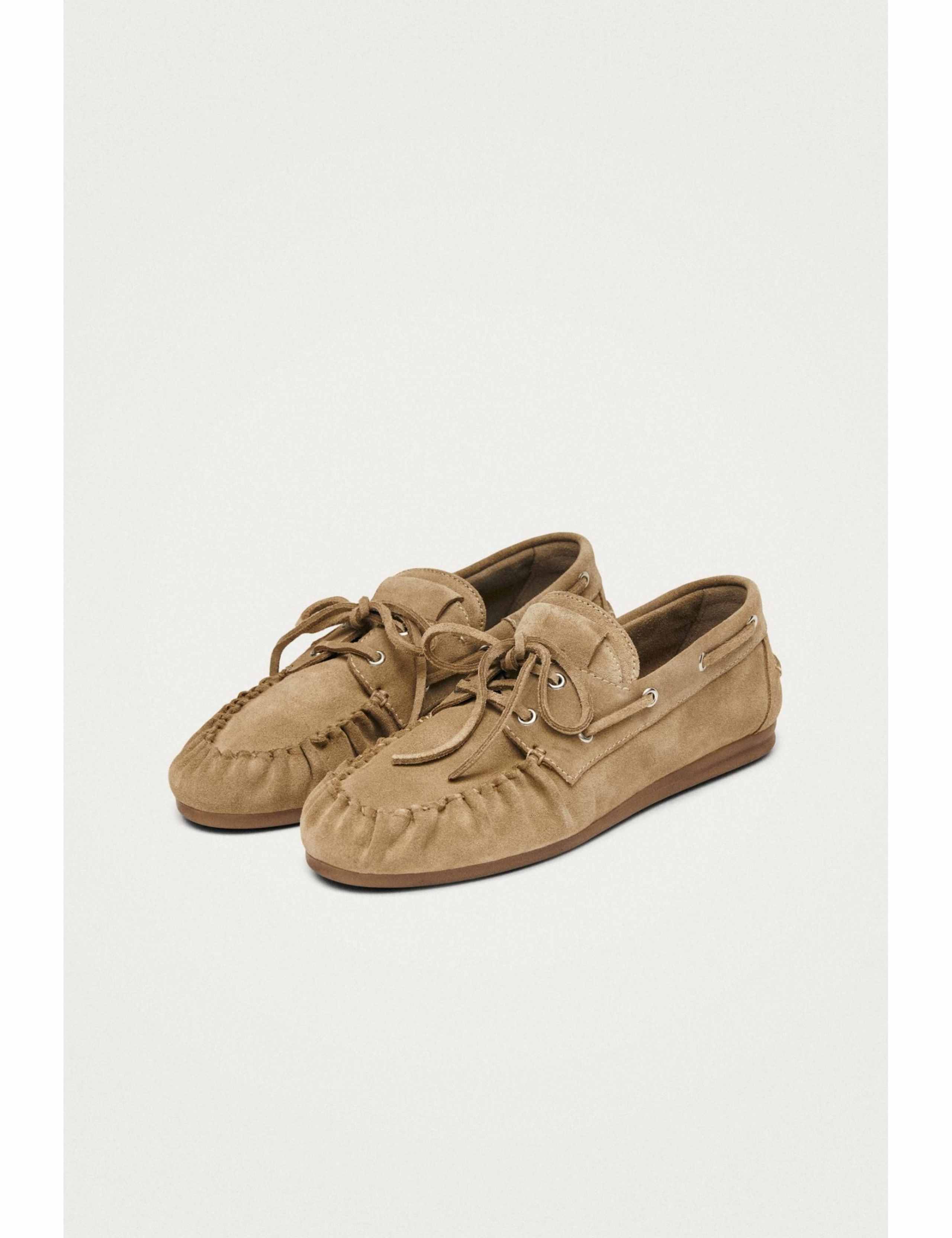Suede Lace Up Flat Loafers 3 of 6