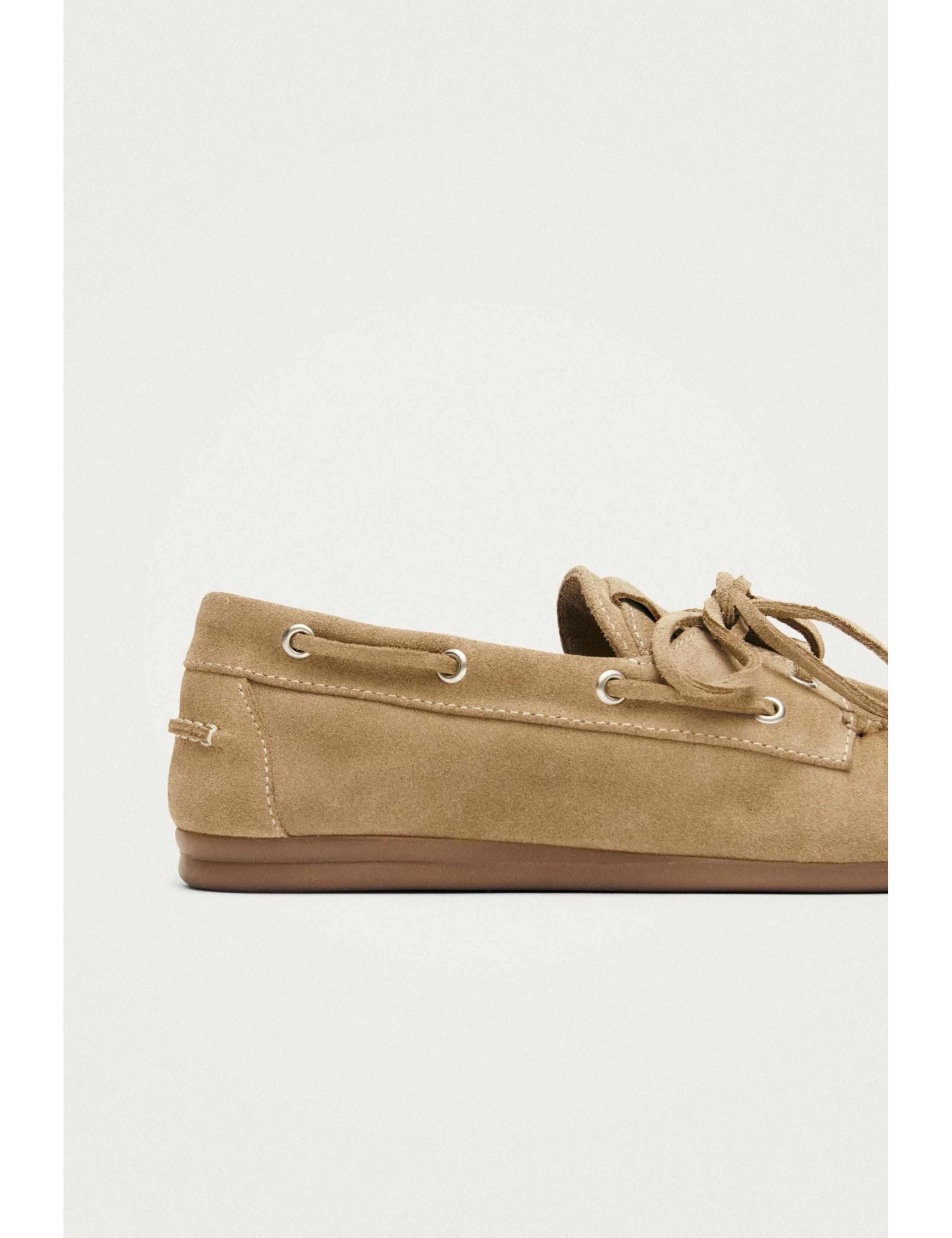 Suede Lace Up Flat Loafers 5 of 6