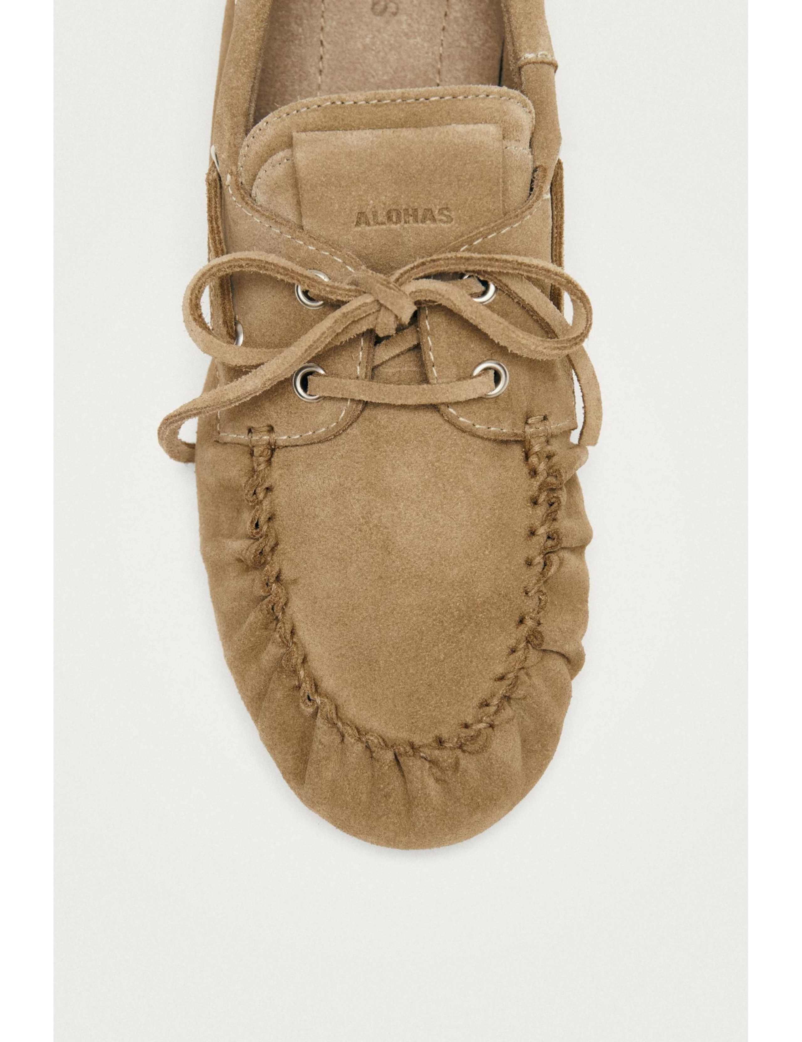 Suede Lace Up Flat Loafers 6 of 6