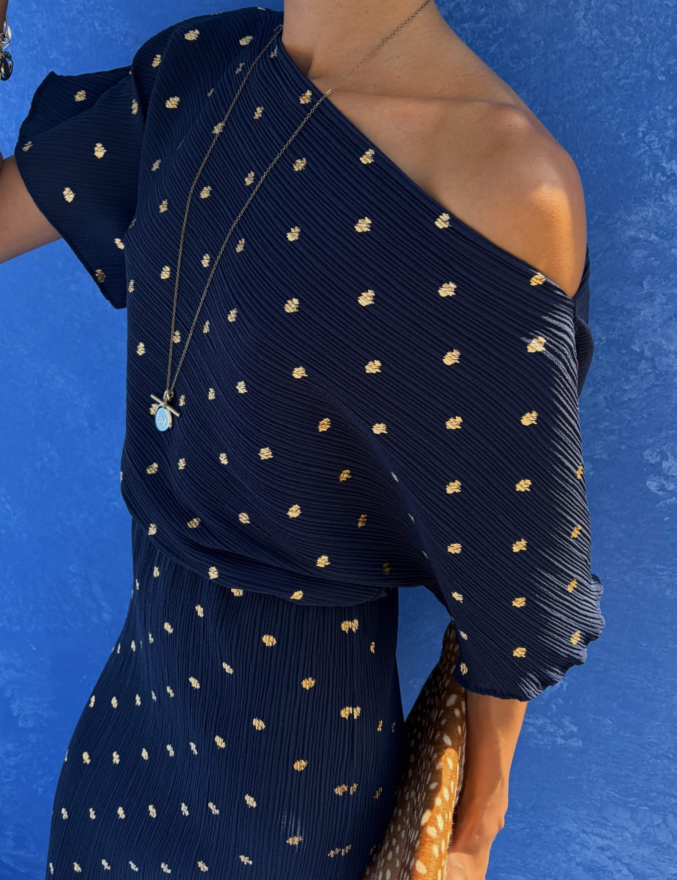 Plisse Printed Midaxi Waisted Dress 2 of 2