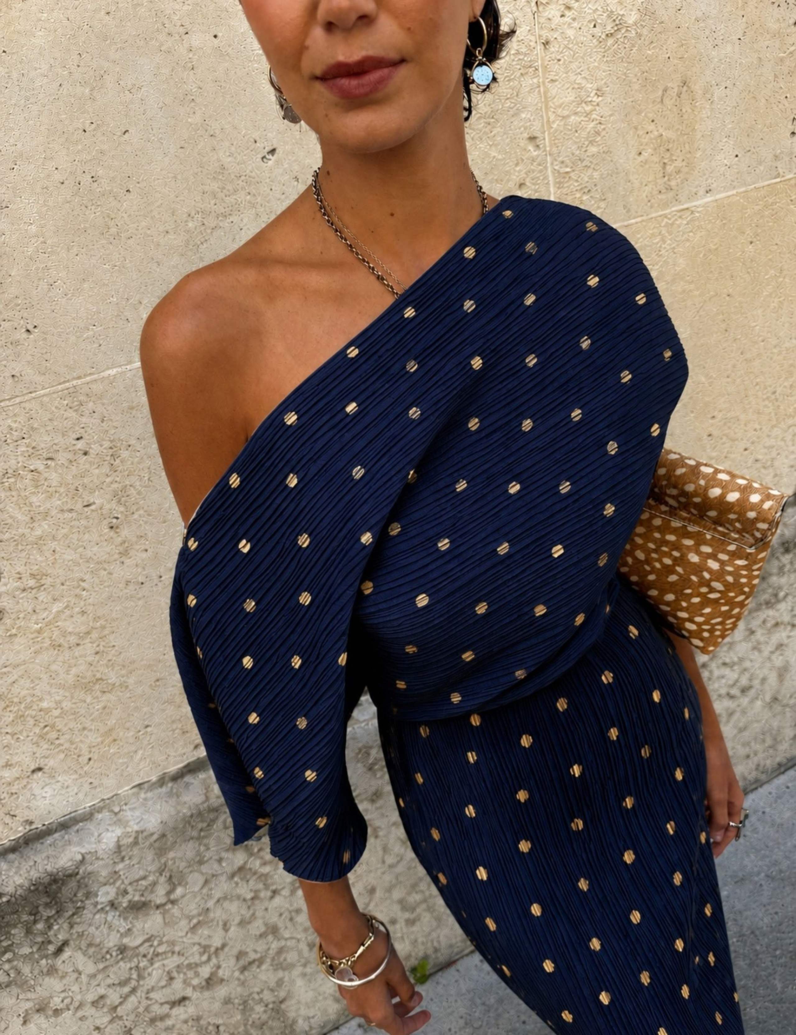 Plisse Printed Midaxi Waisted Dress 3 of 4
