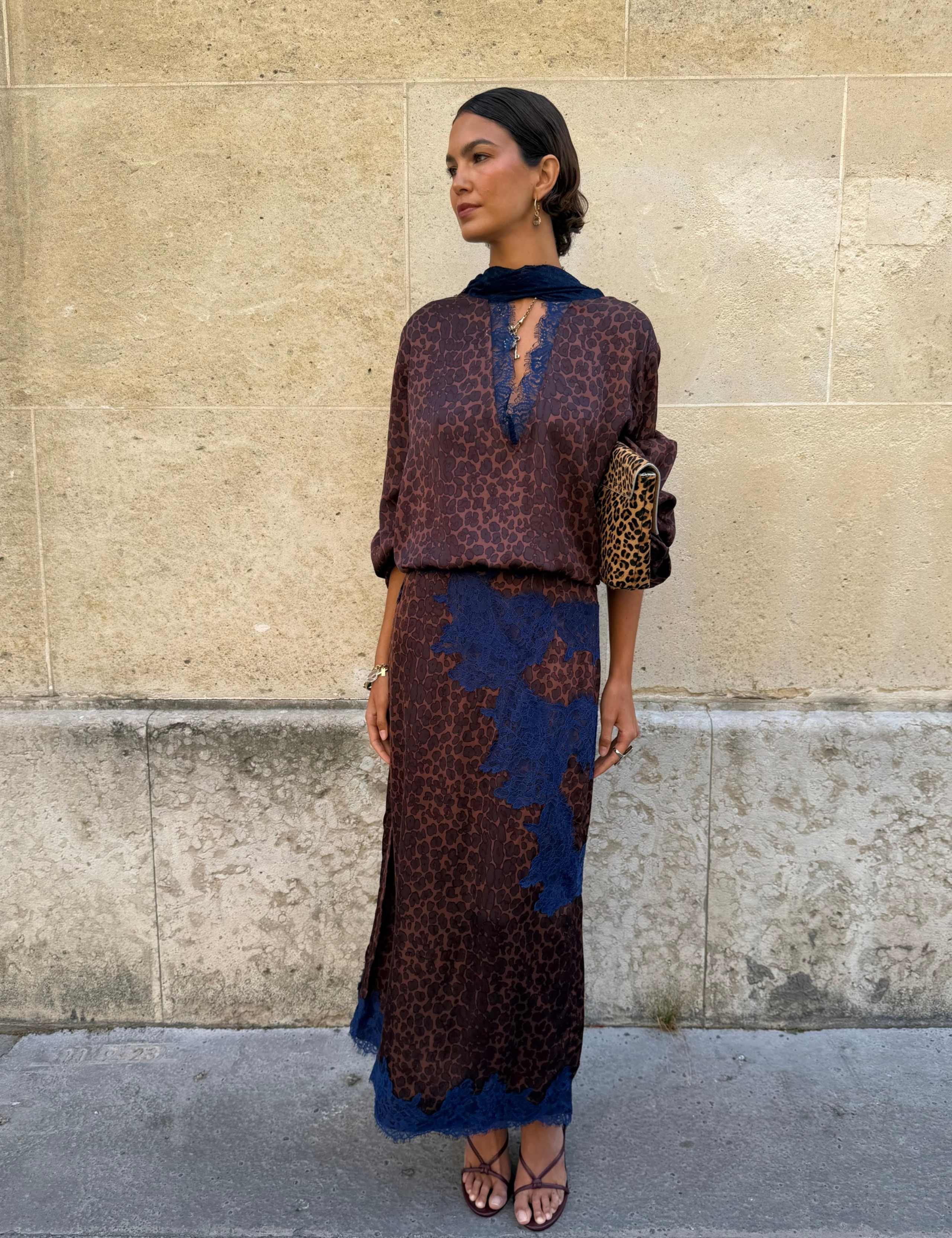 Leopard Print Maxi A-Line Skirt 4 of 4