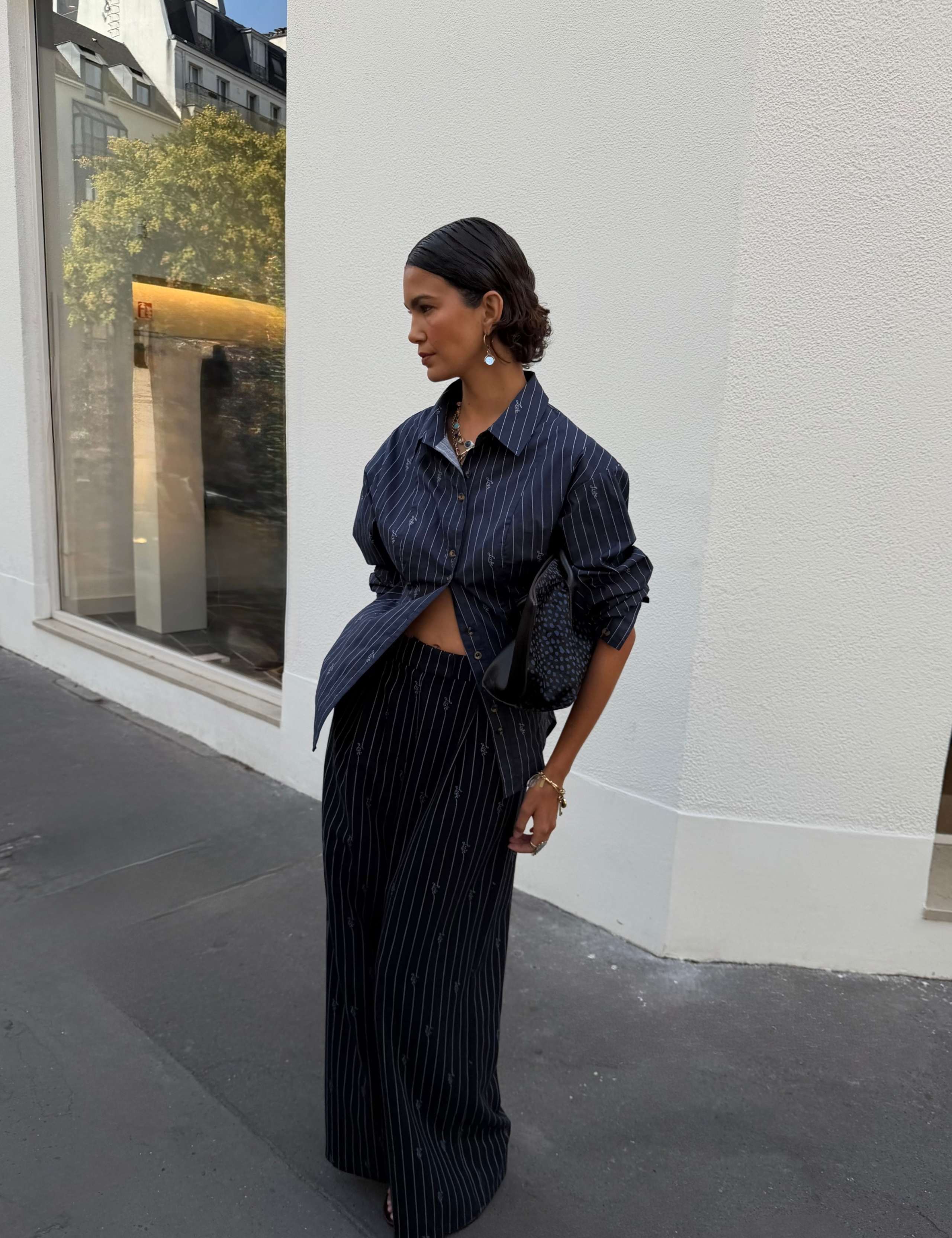 Pure Cotton Pinstripe Bow Shirt 2 of 3