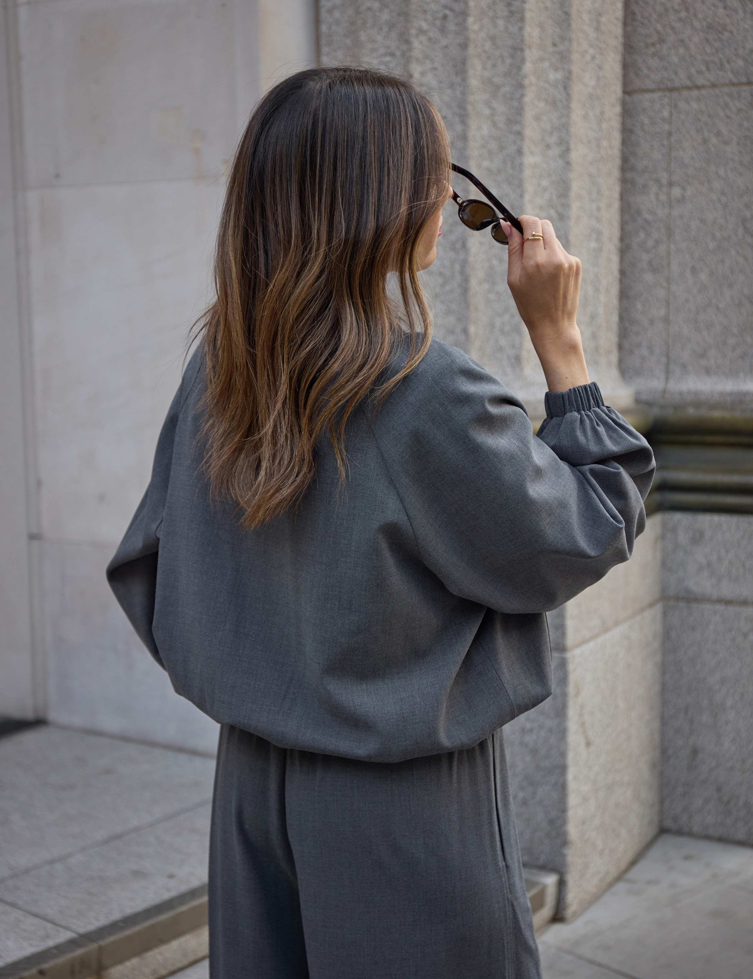 Funnel Neck Blouson Sleeve Bomber Jacket 3 of 7