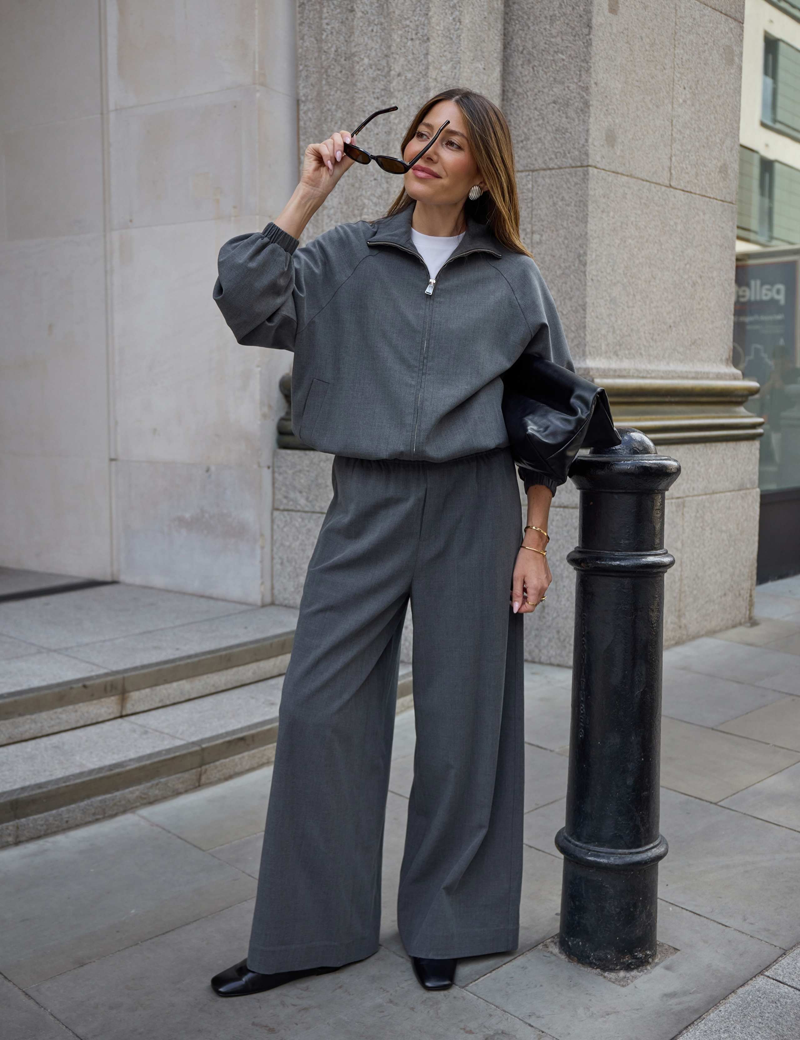Funnel Neck Blouson Sleeve Bomber Jacket 4 of 7