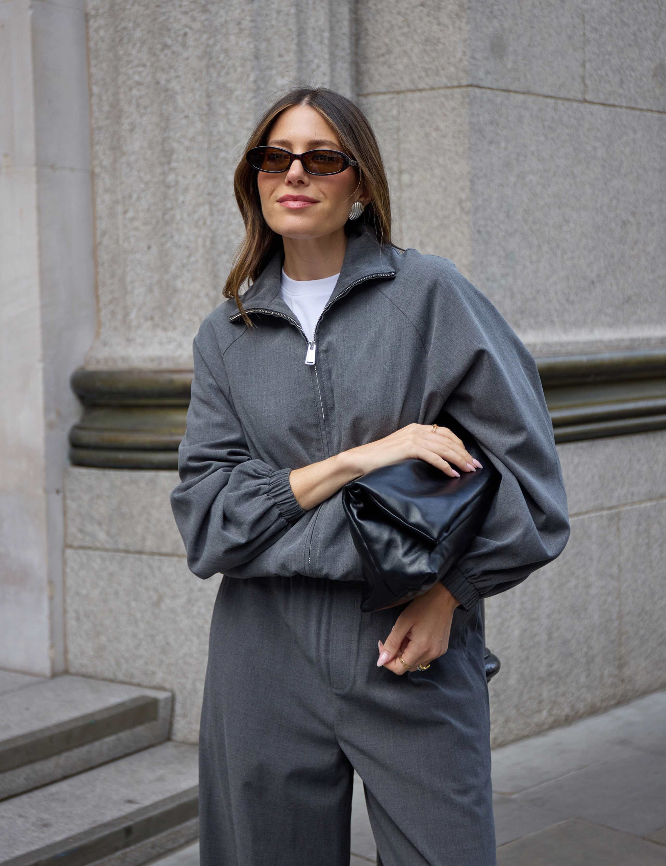 Funnel Neck Blouson Sleeve Bomber Jacket 7 of 7