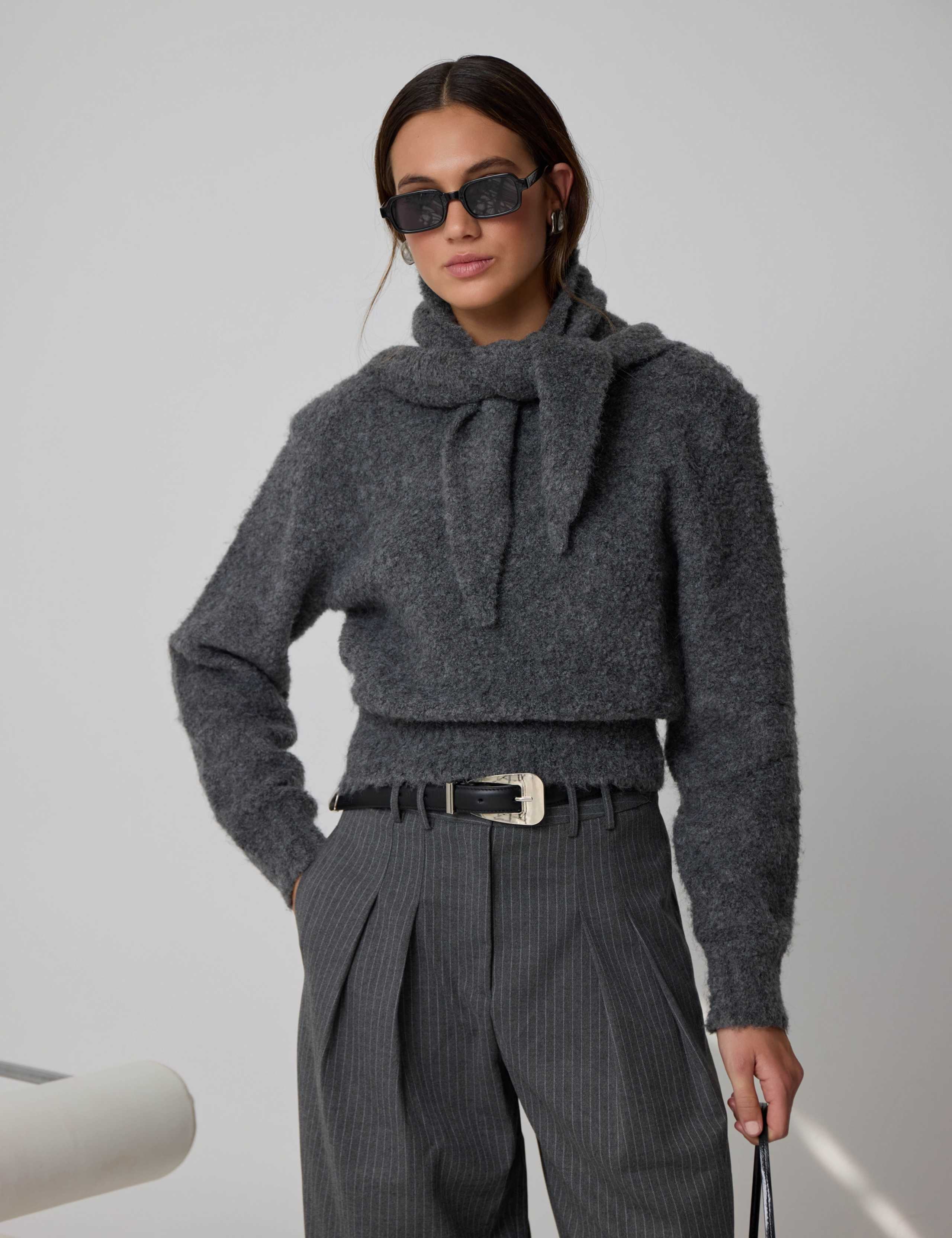 Boucle Shoulder Pad Jumper with Wool 5 of 8
