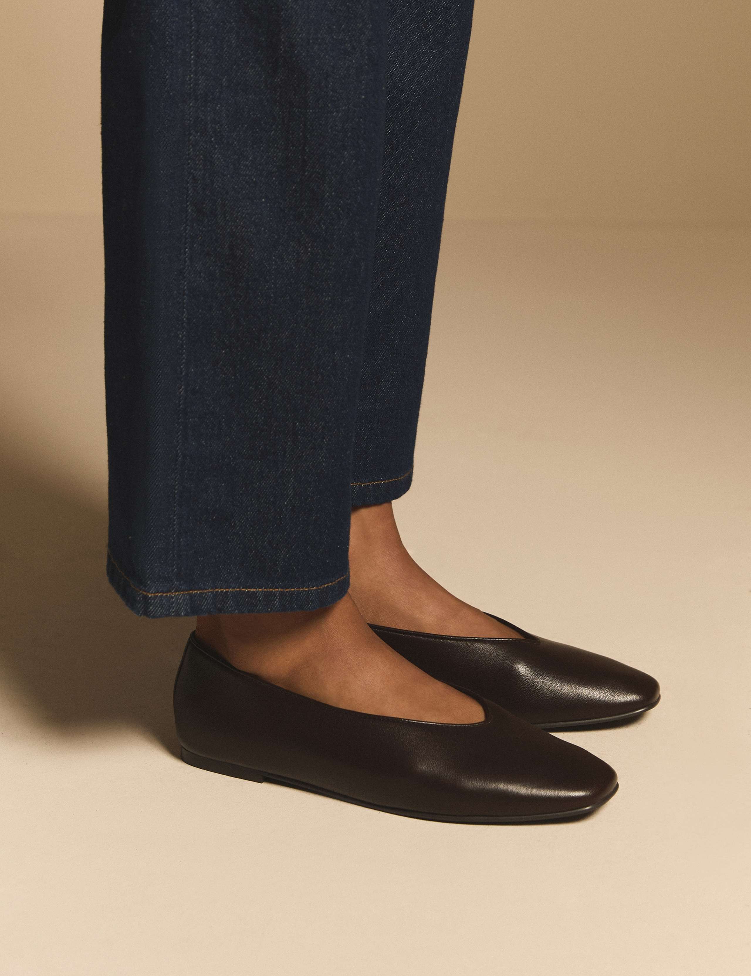 Leather Flat Ballet Pumps 4 of 5