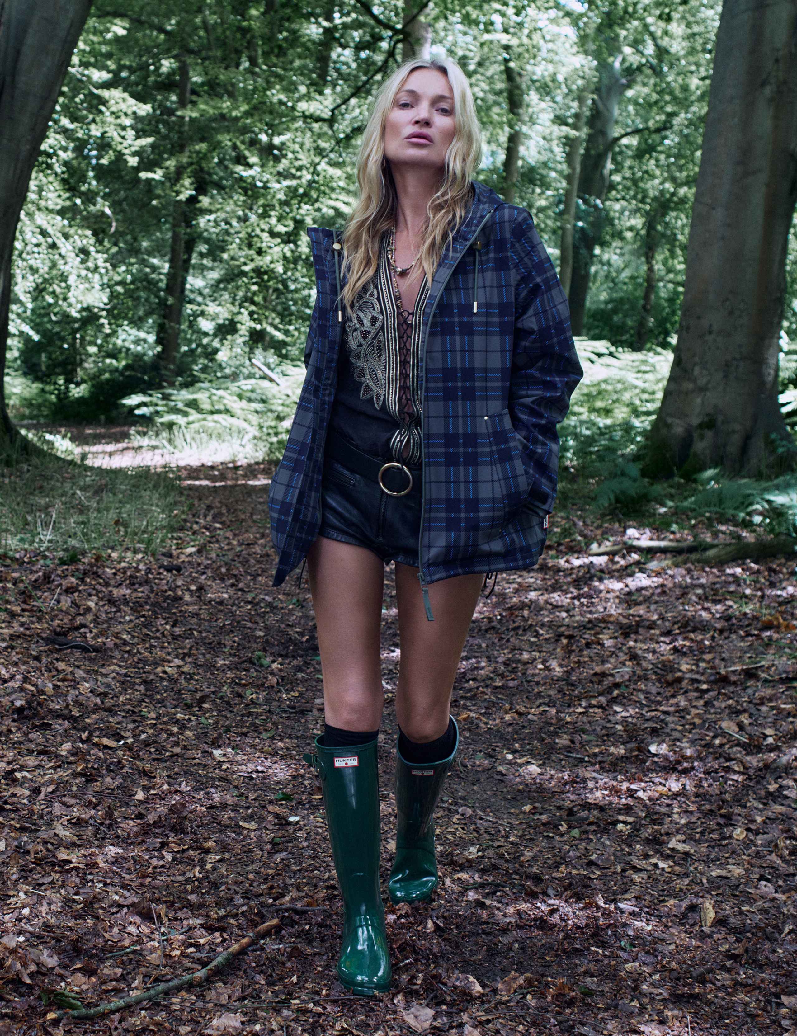 Waterproof Checked Hooded Rain Jacket 1 of 5