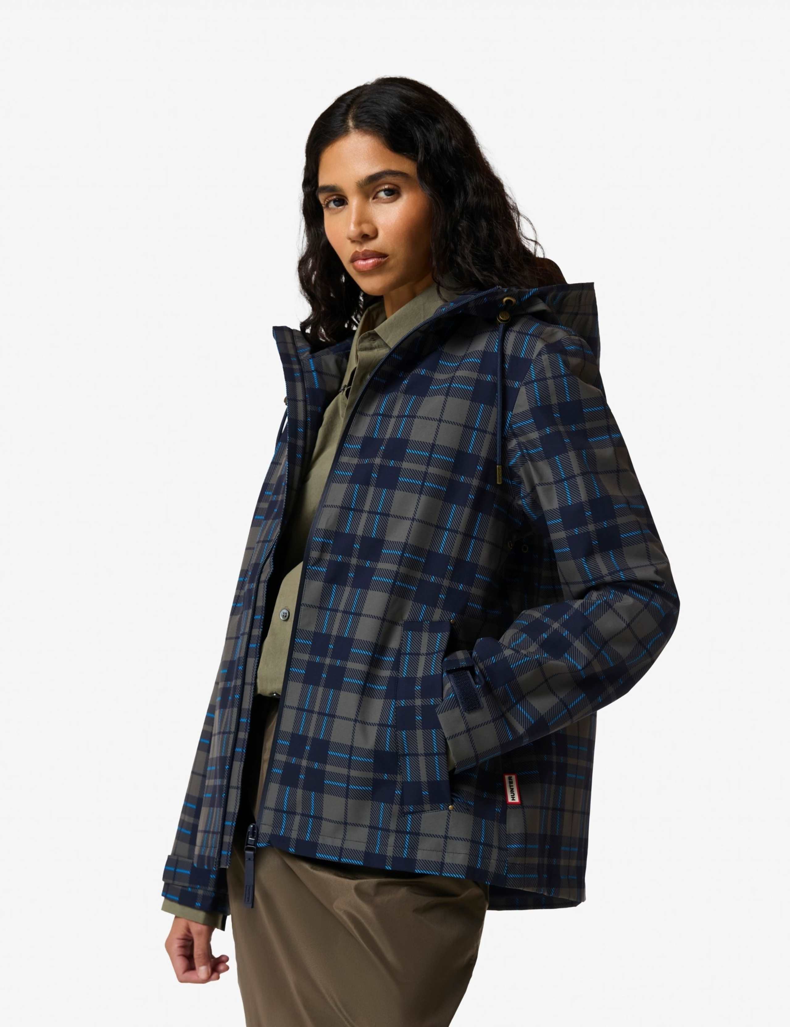 Waterproof Checked Hooded Rain Jacket 2 of 5