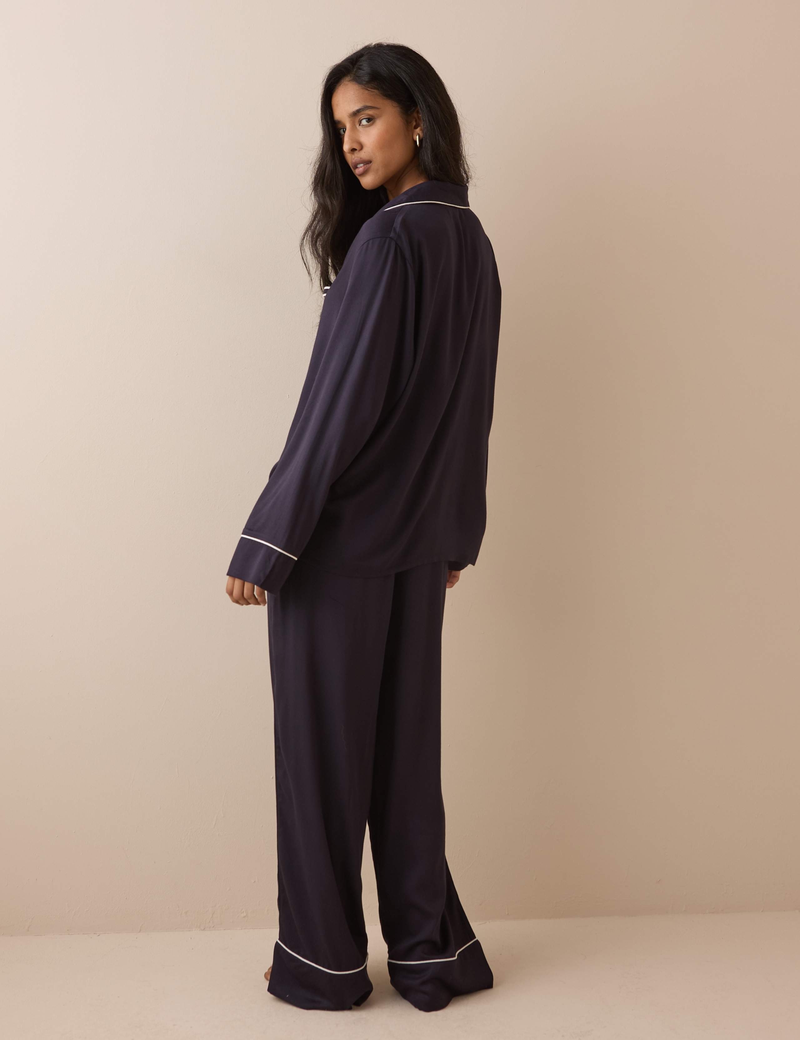Satin Tie Front Pyjama Set 3 of 5