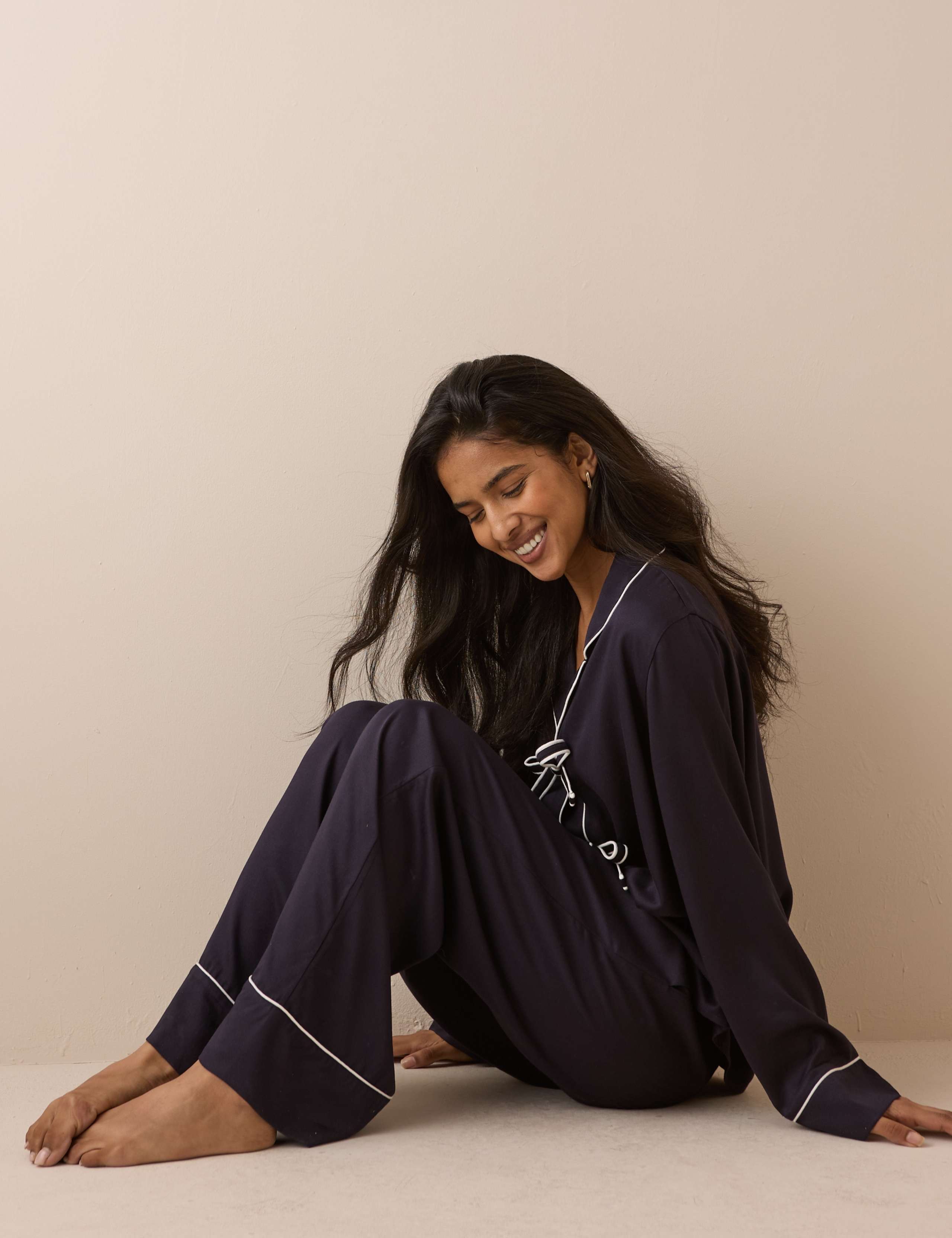 Satin Tie Front Pyjama Set 4 of 5