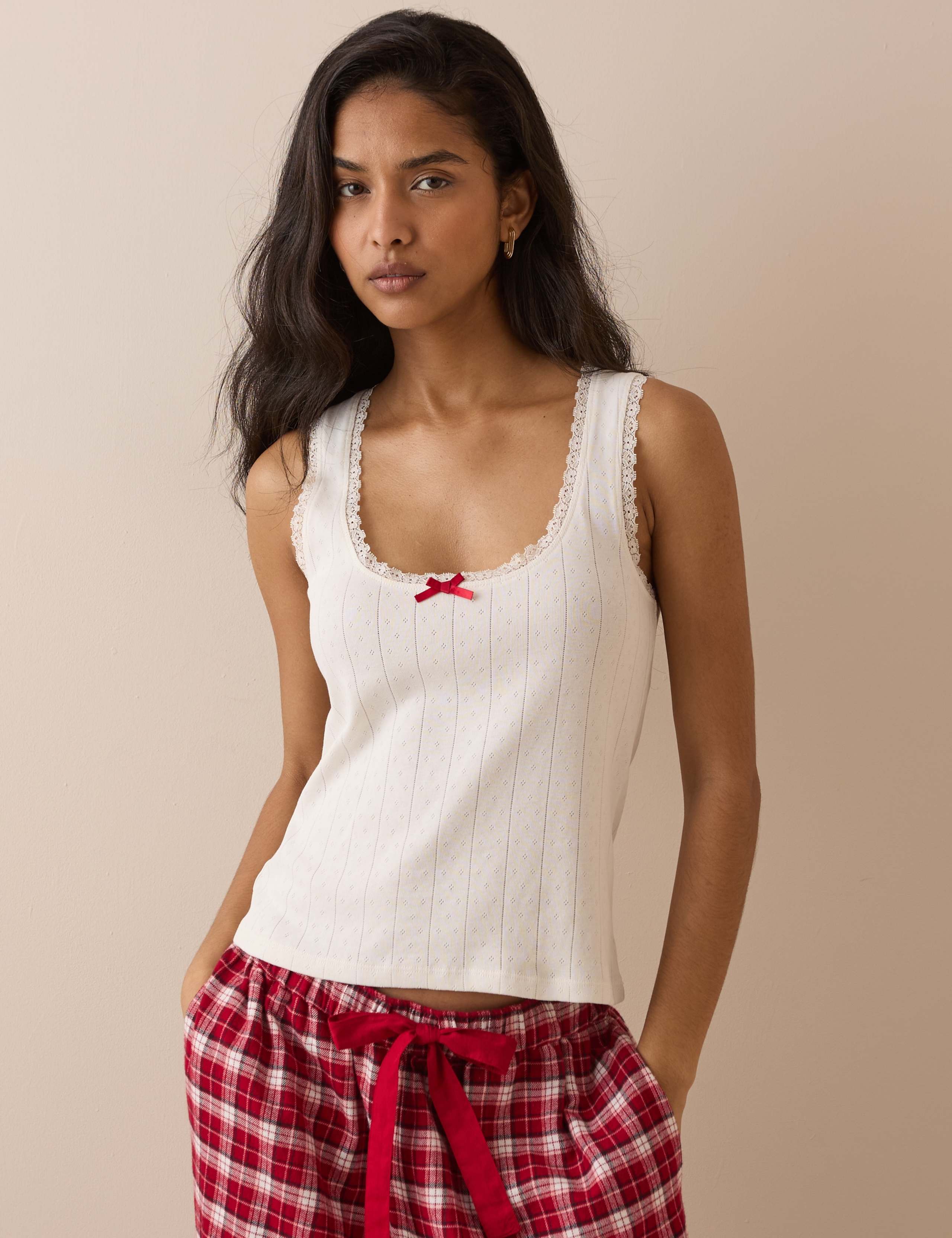 Pure Cotton Pointelle Vest 1 of 5