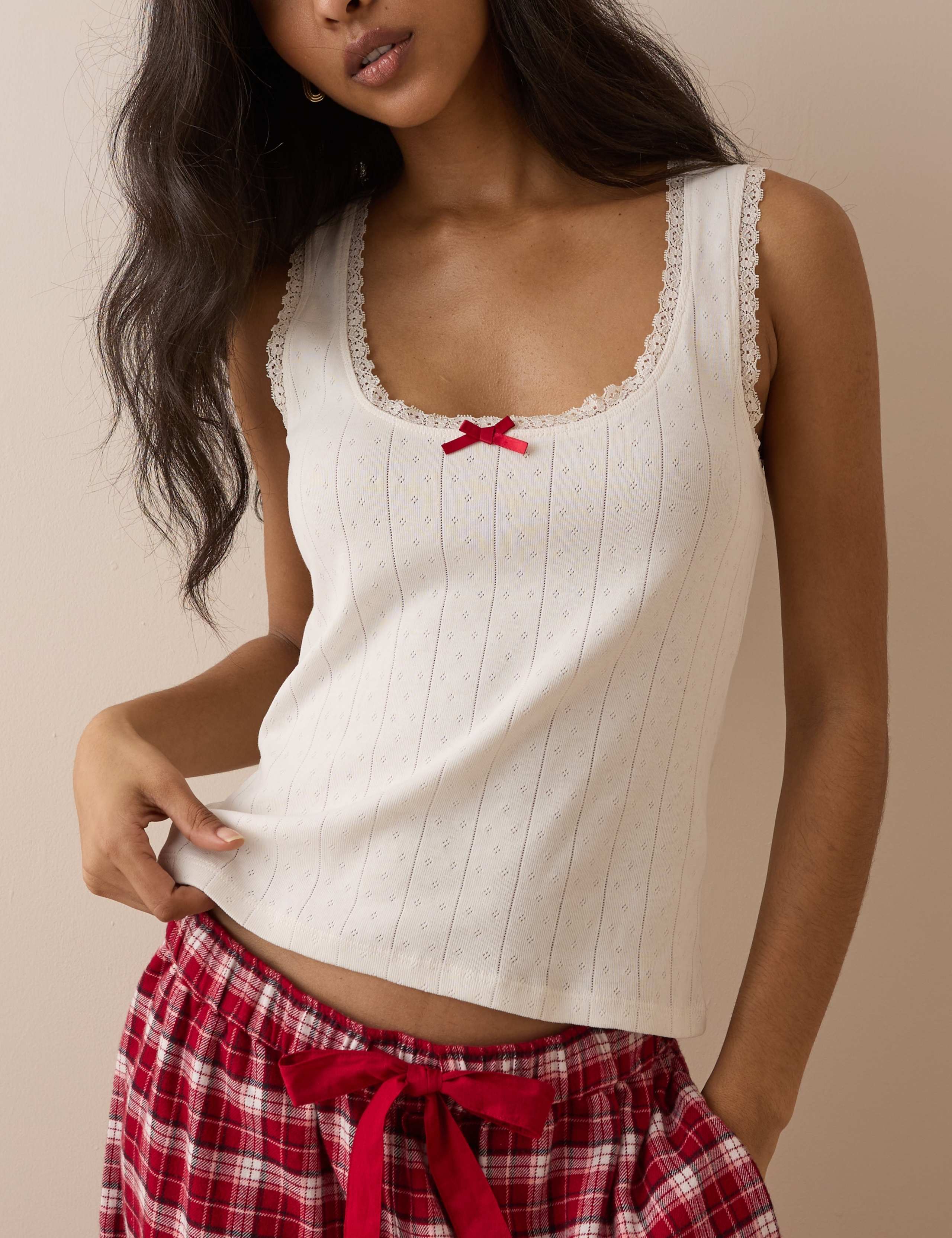 Pure Cotton Pointelle Vest 3 of 5