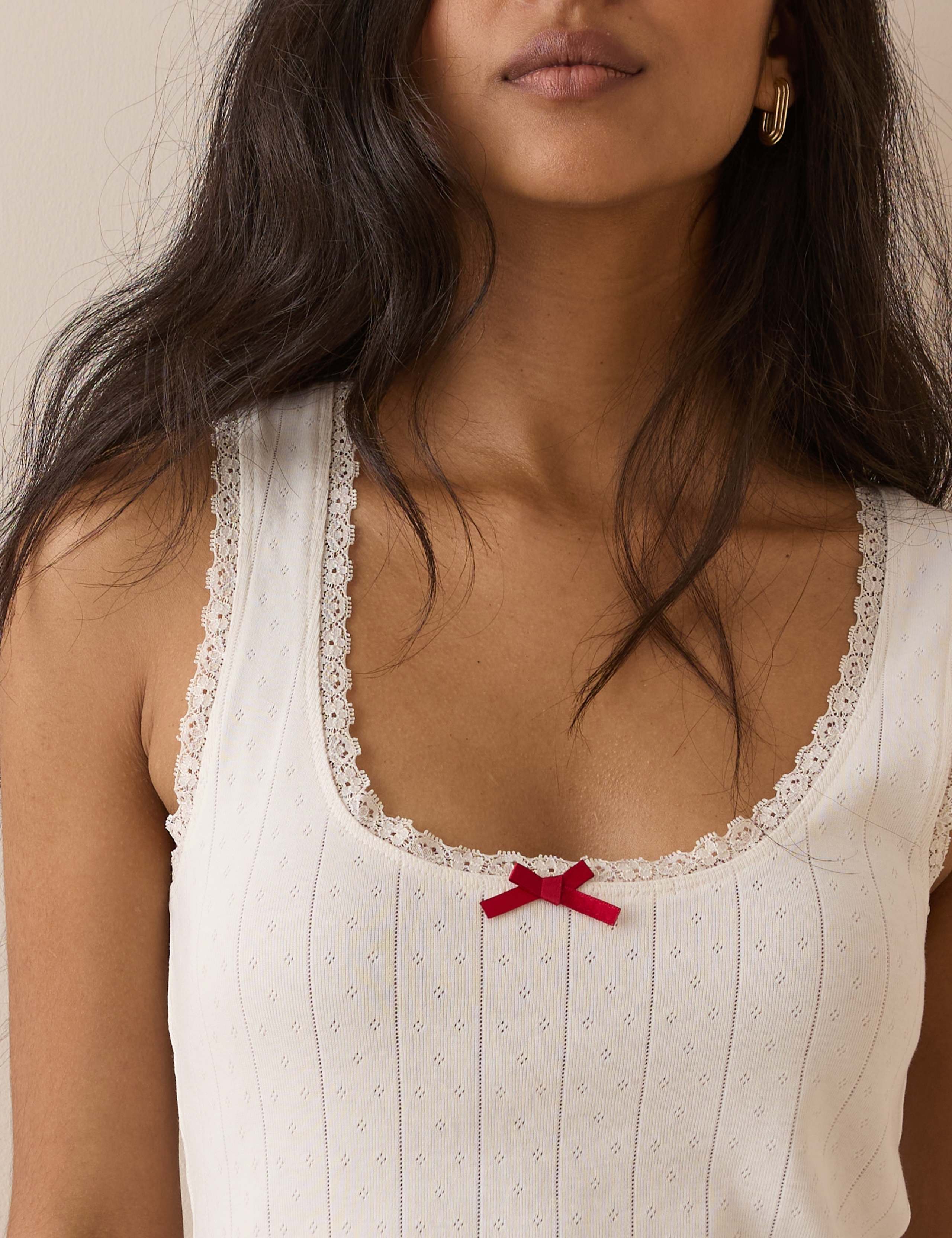 Pure Cotton Pointelle Vest 5 of 5