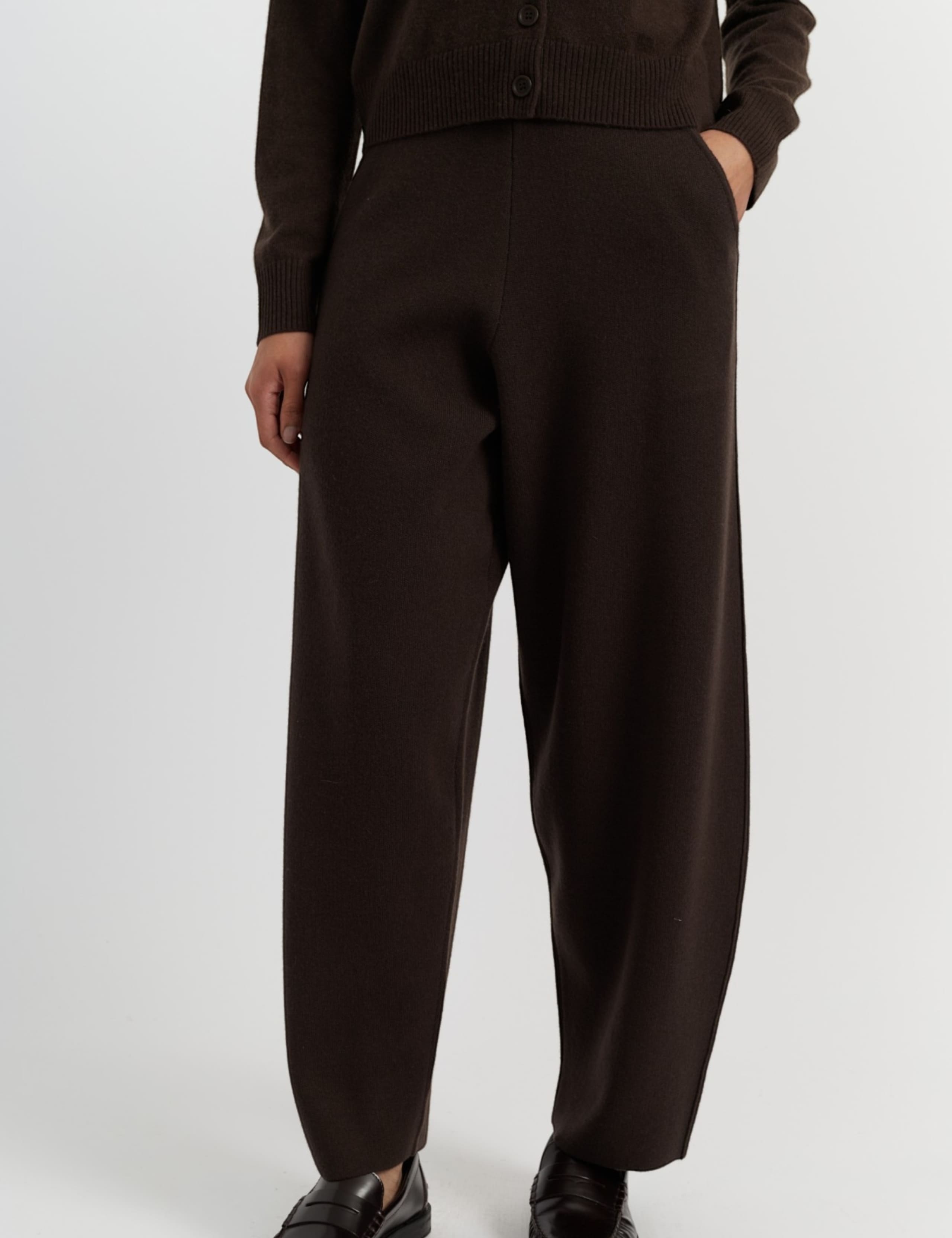 Wool Rich Jacquard Barrel Leg Trousers 3 of 4