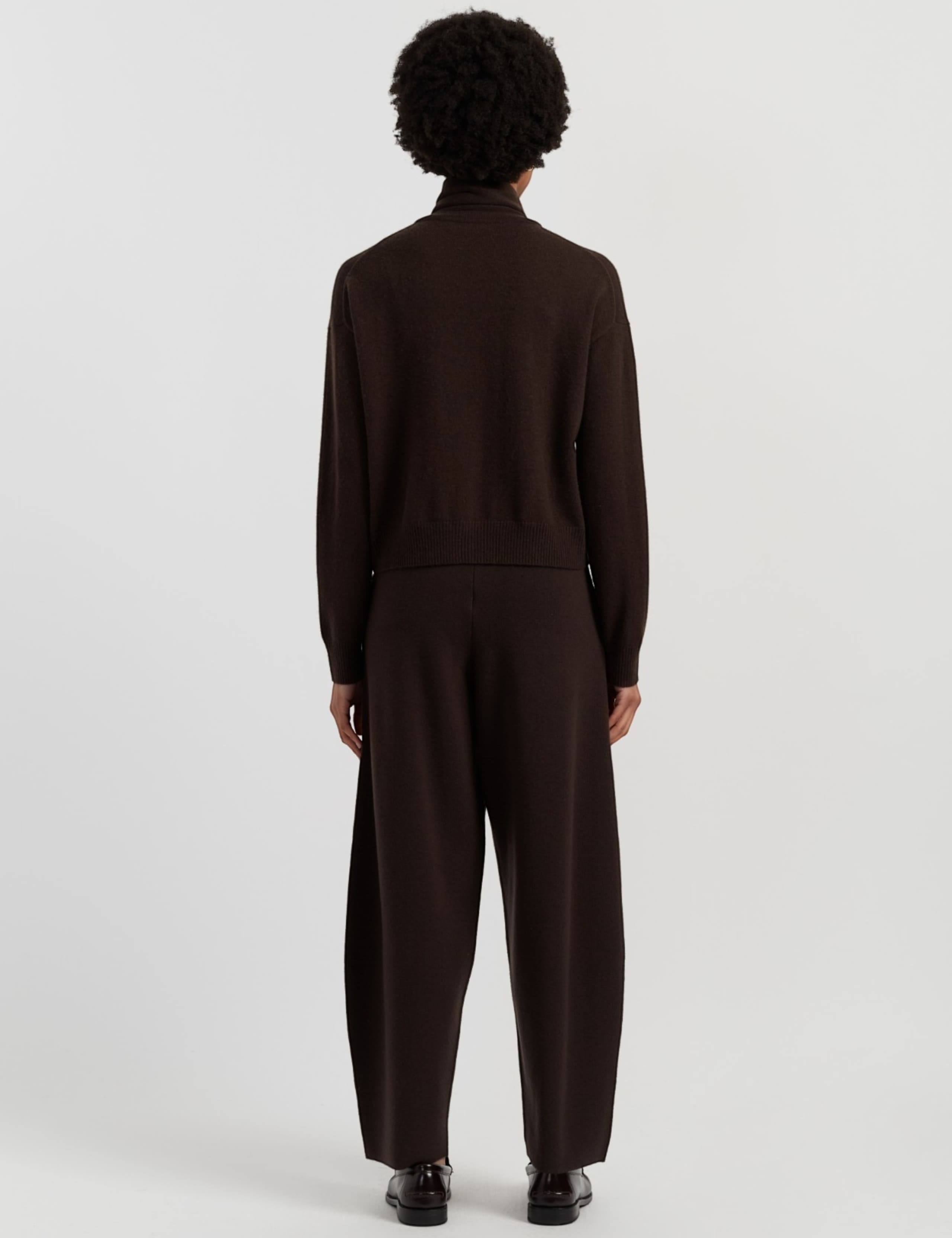 Wool Rich Jacquard Barrel Leg Trousers 4 of 4
