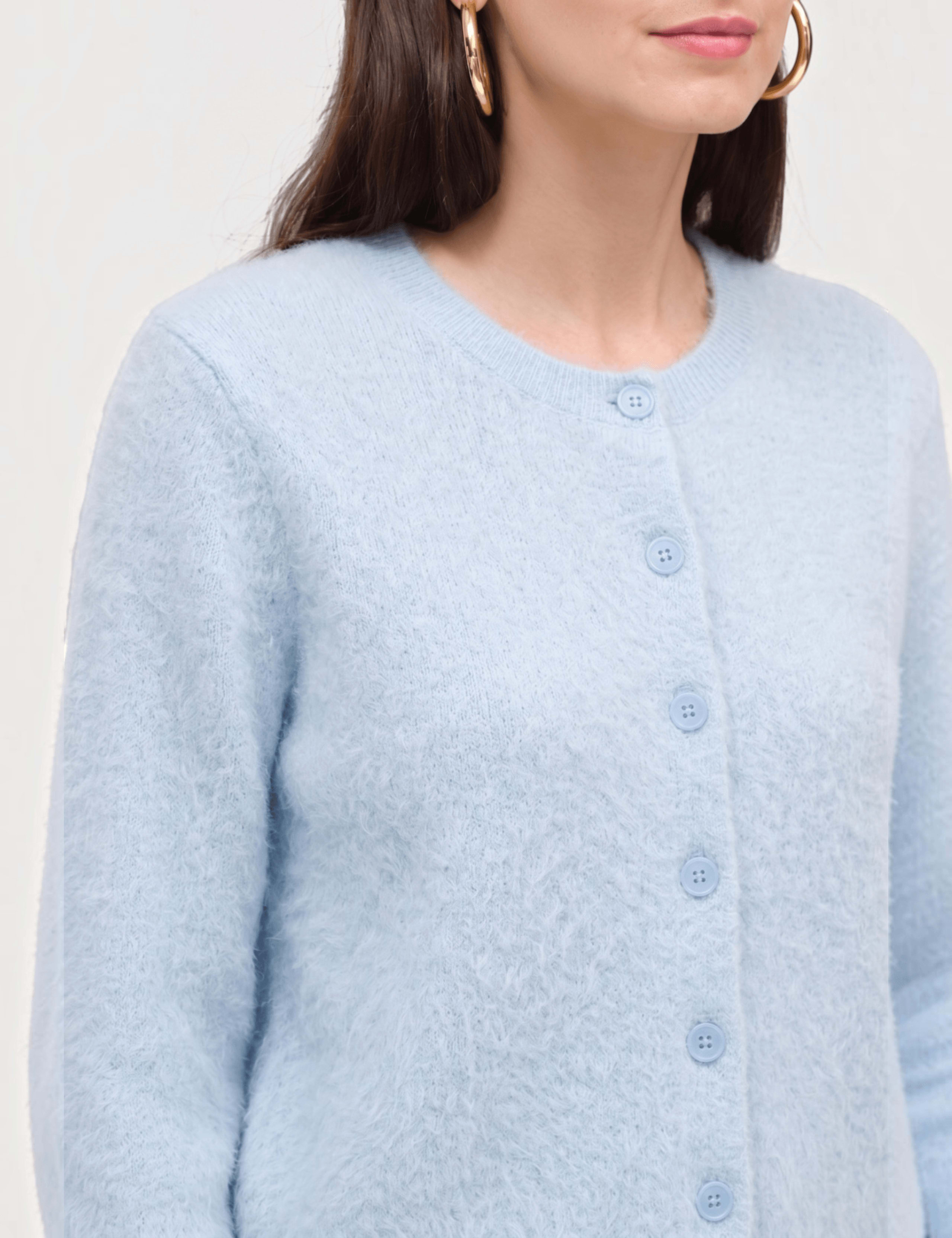 Pure Merino Wool Jacquard Crew Neck Cardigan 4 of 4