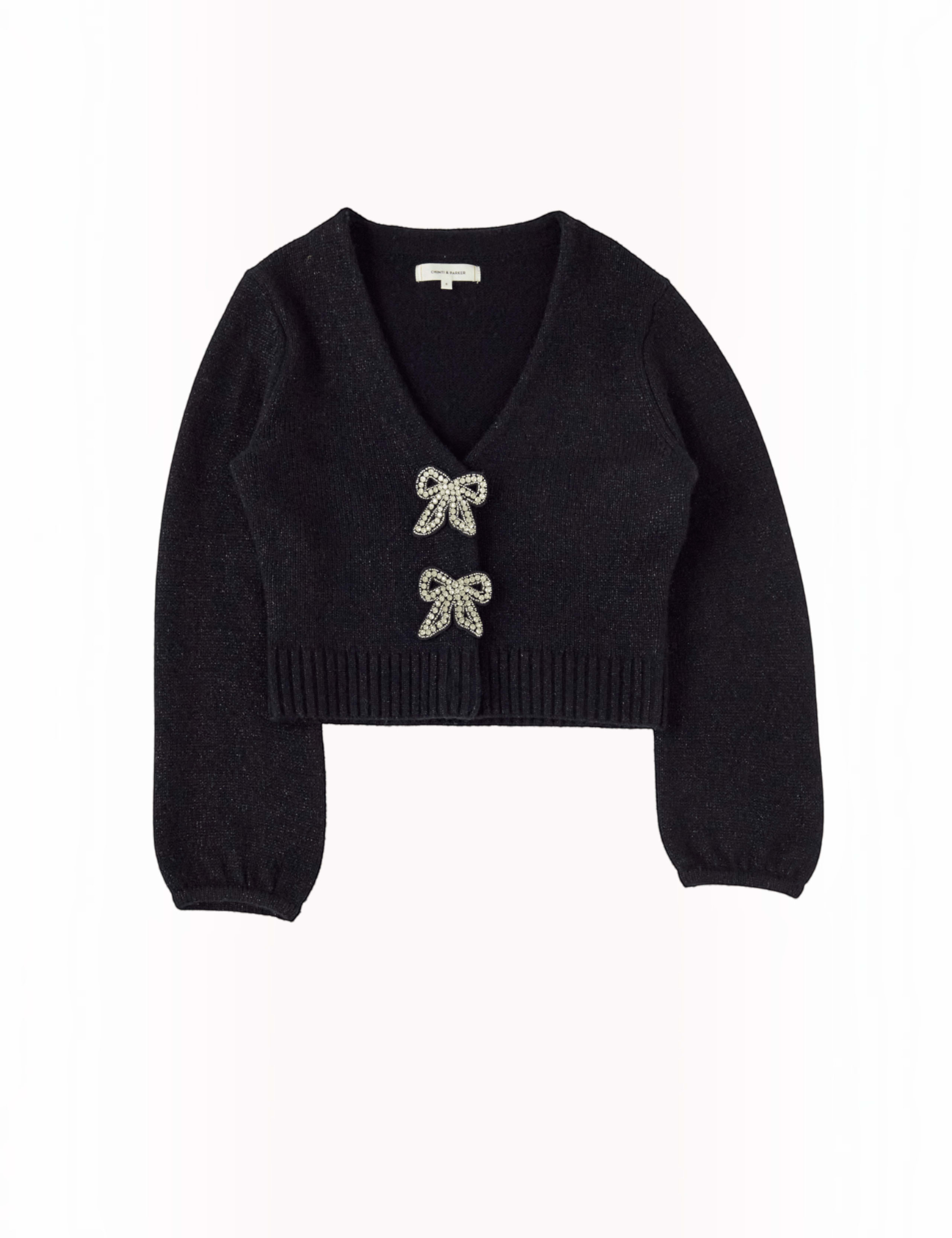 Wool Rich Embellished Cardigan with Cashmere 2 of 3