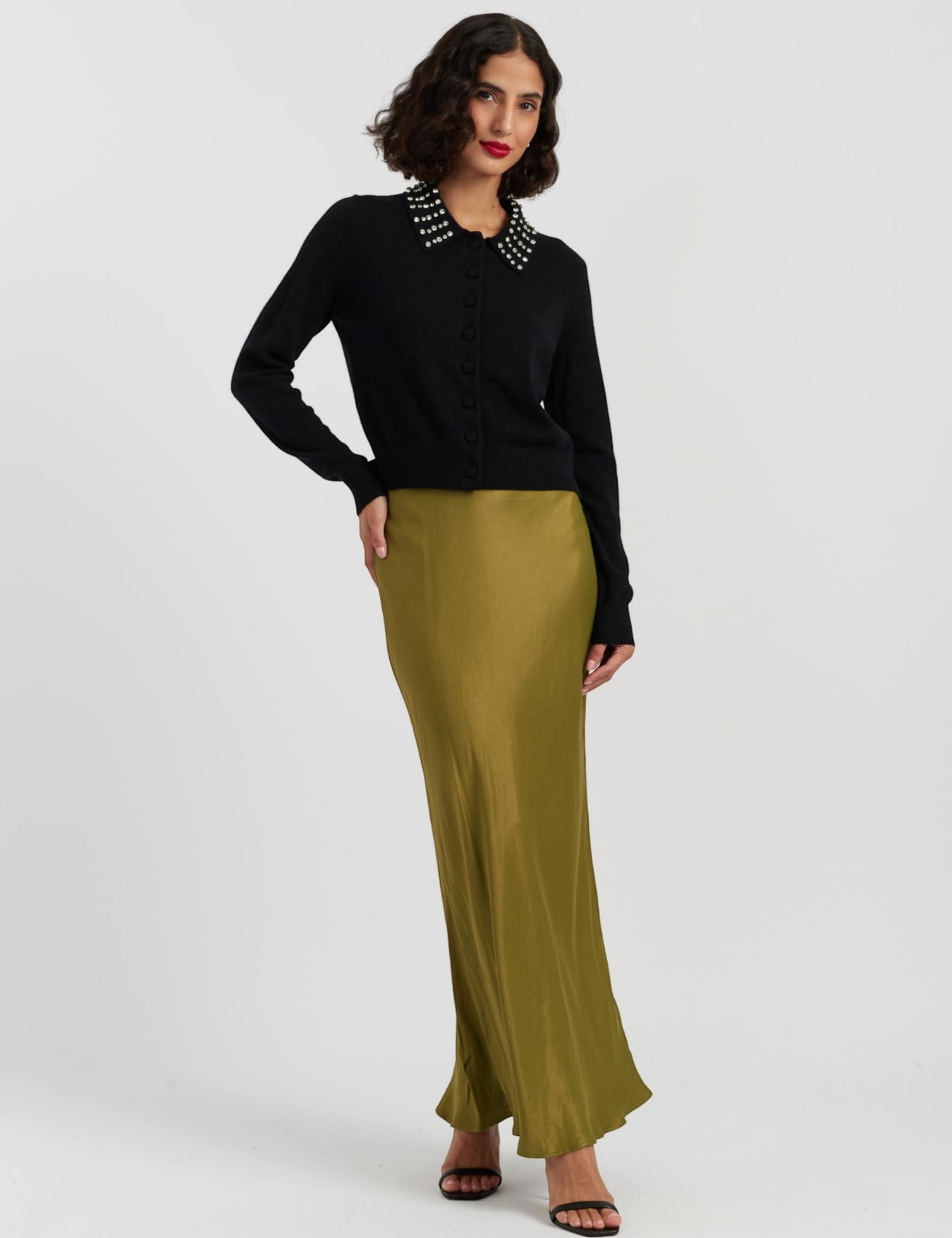 Embellished Collar Cardigan with Wool 1 of 3