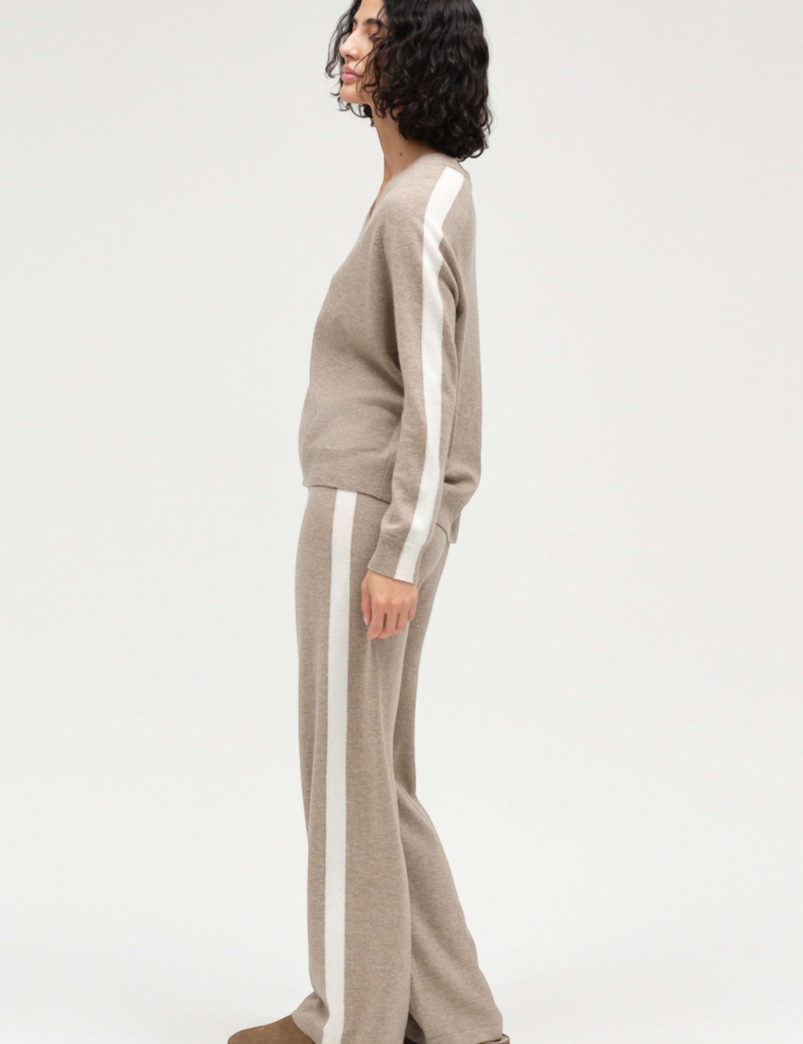 Striped Straight Leg Trousers with Wool 3 of 4