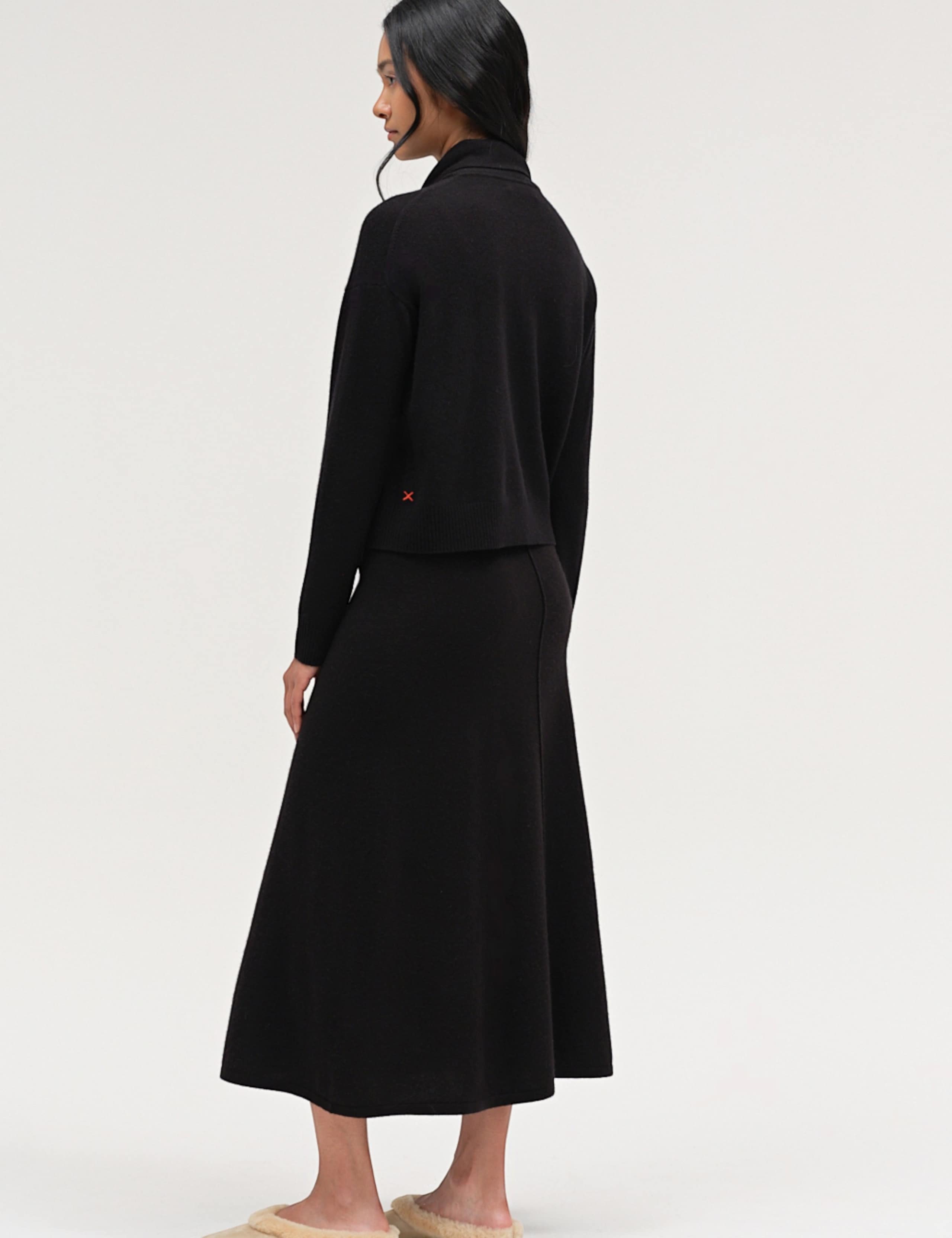 Wool Rich Jacquard Tie Neck Cardigan 4 of 4