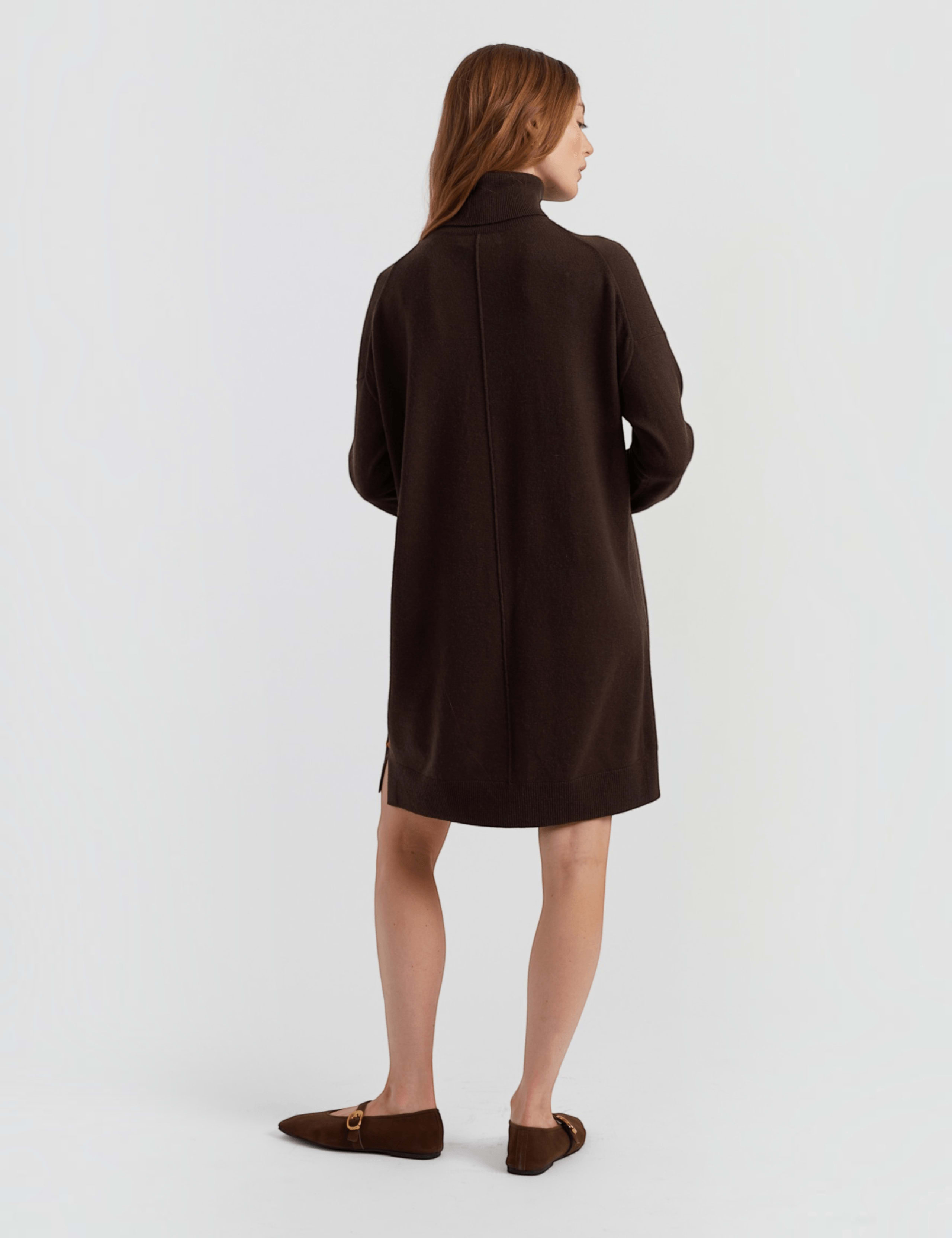 Wool Cashmere Roll Neck Knit Dress 3 of 3