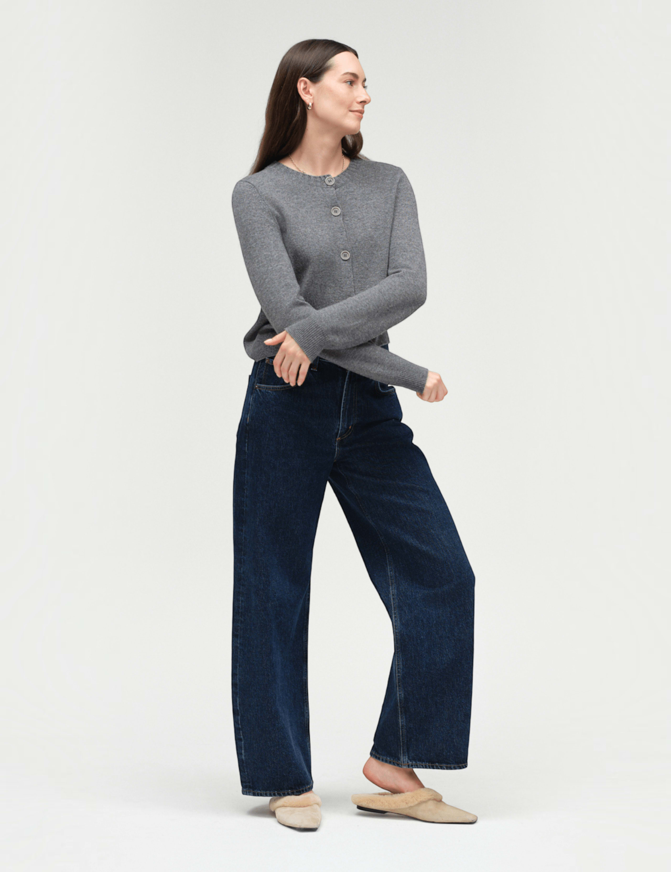 Regular Fit Crew Neck Cardigan with Wool 3 of 5