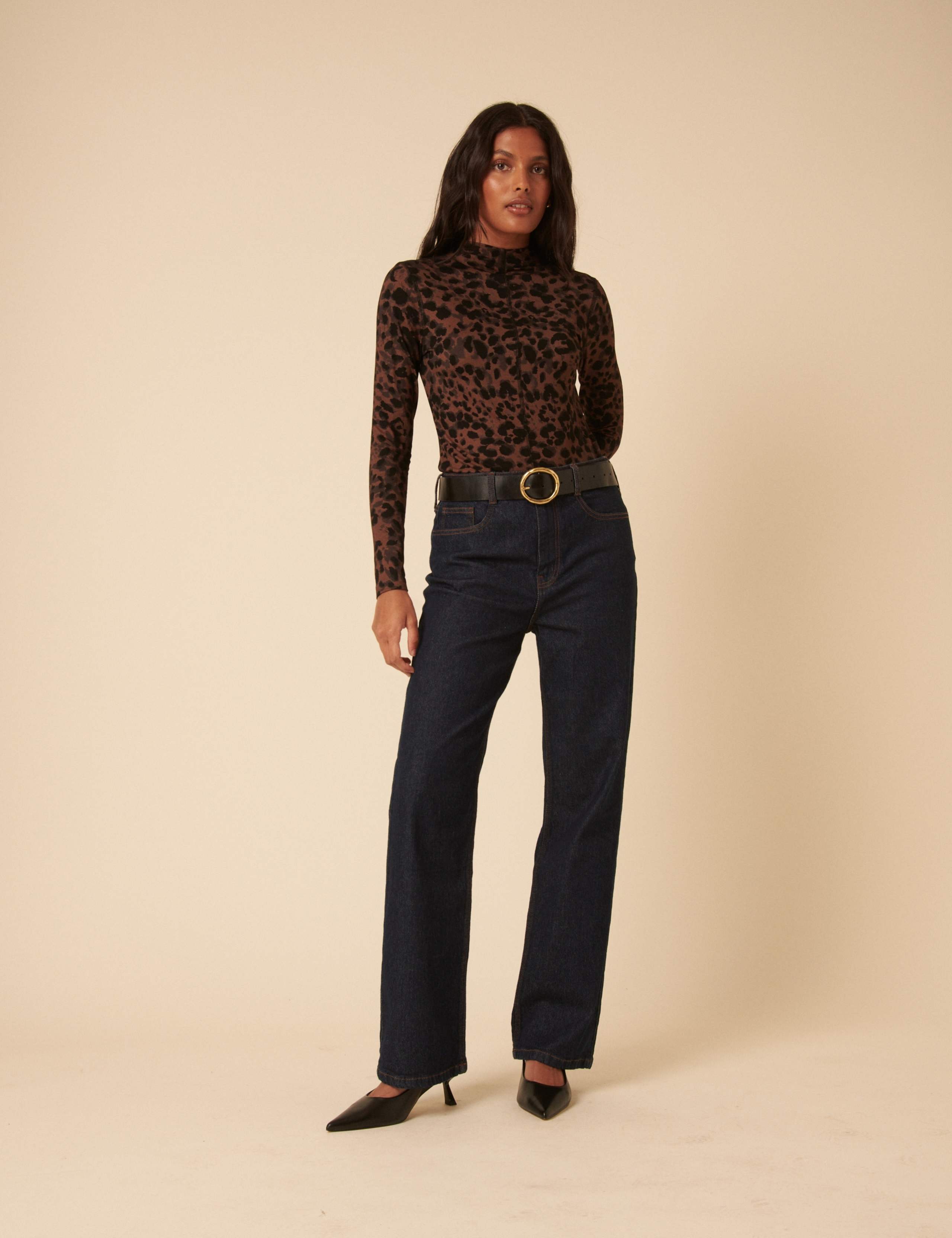 Animal Print High Neck Top 2 of 4