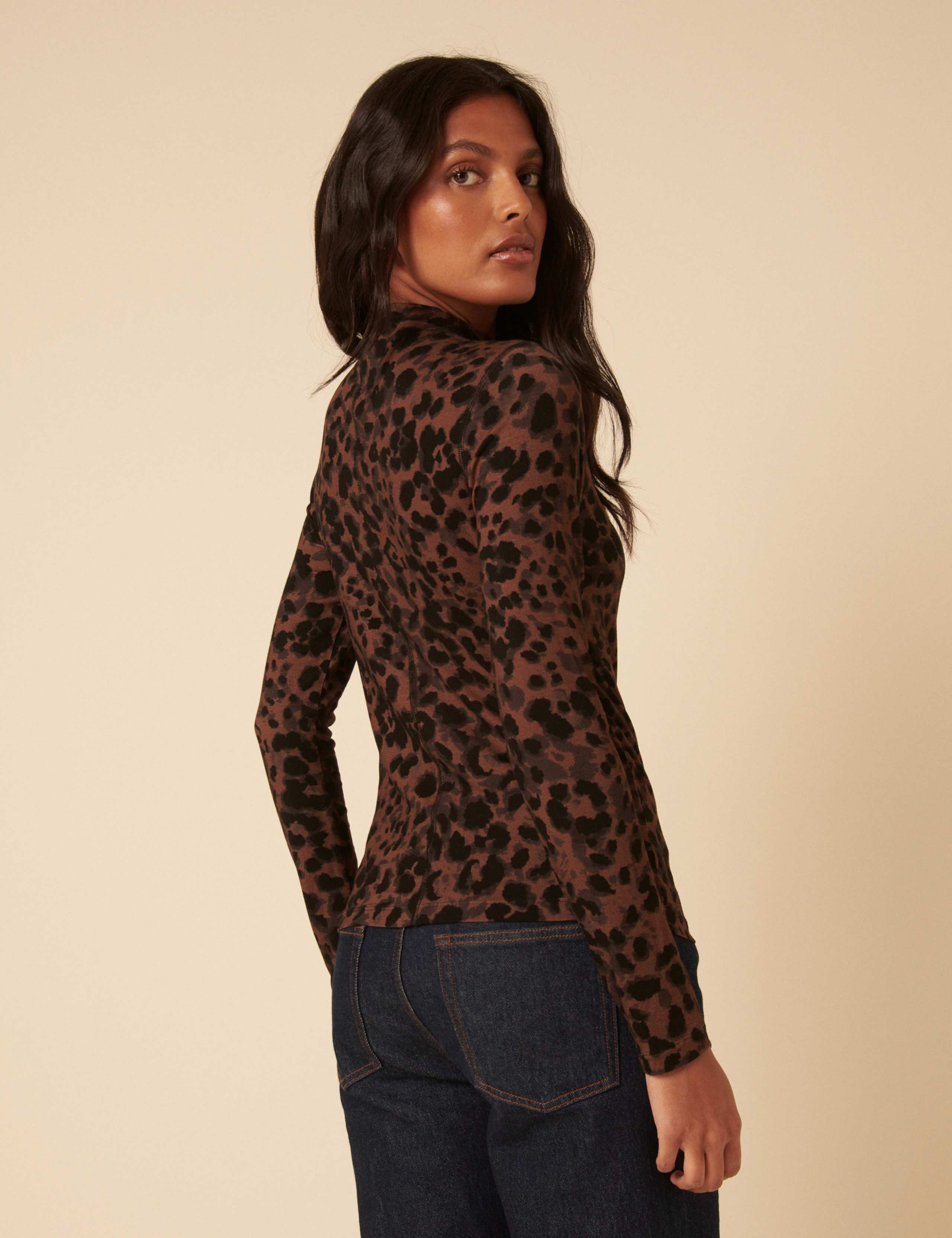 Animal Print High Neck Top 3 of 4