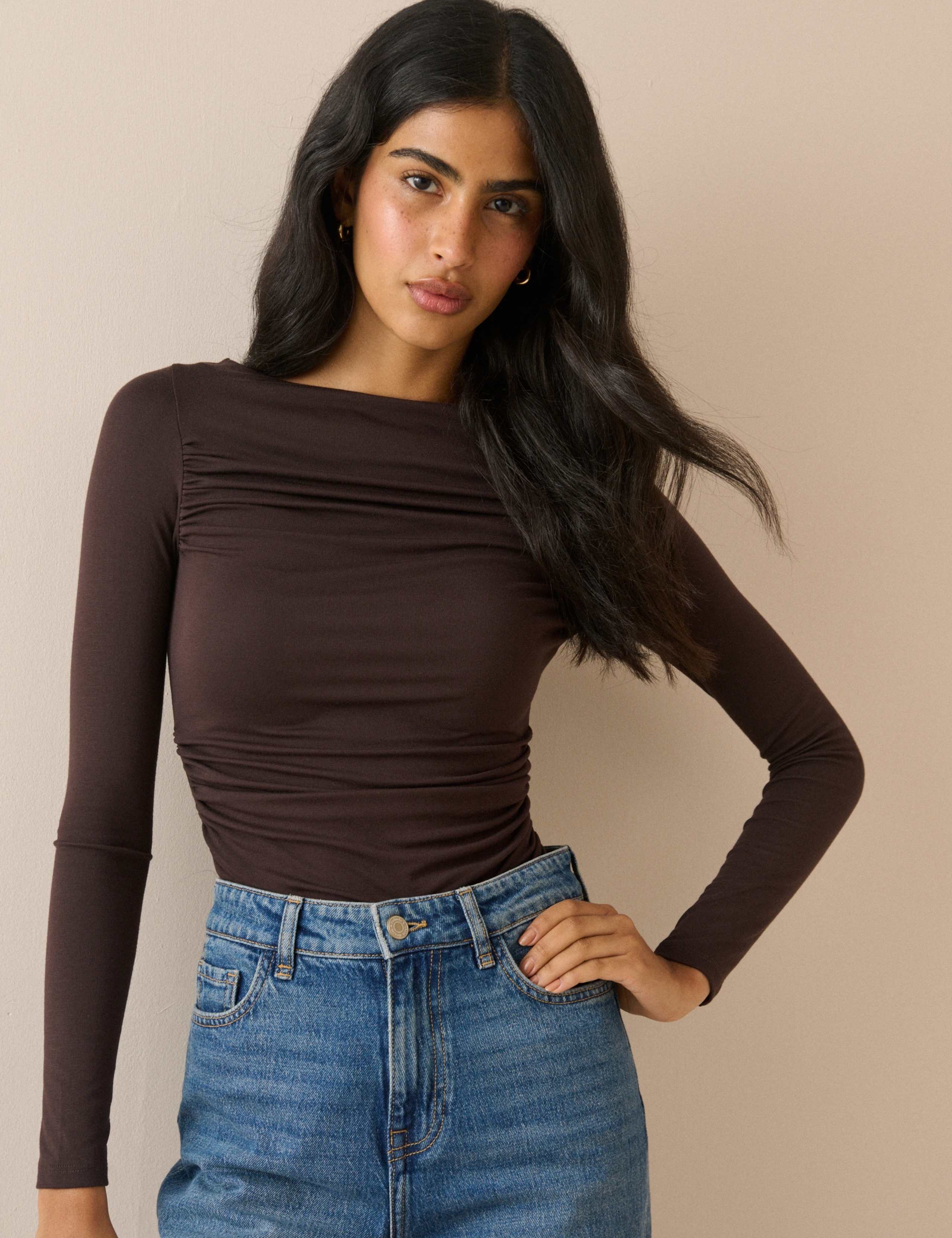 Ruched Side Long Sleeve Top 4 of 5