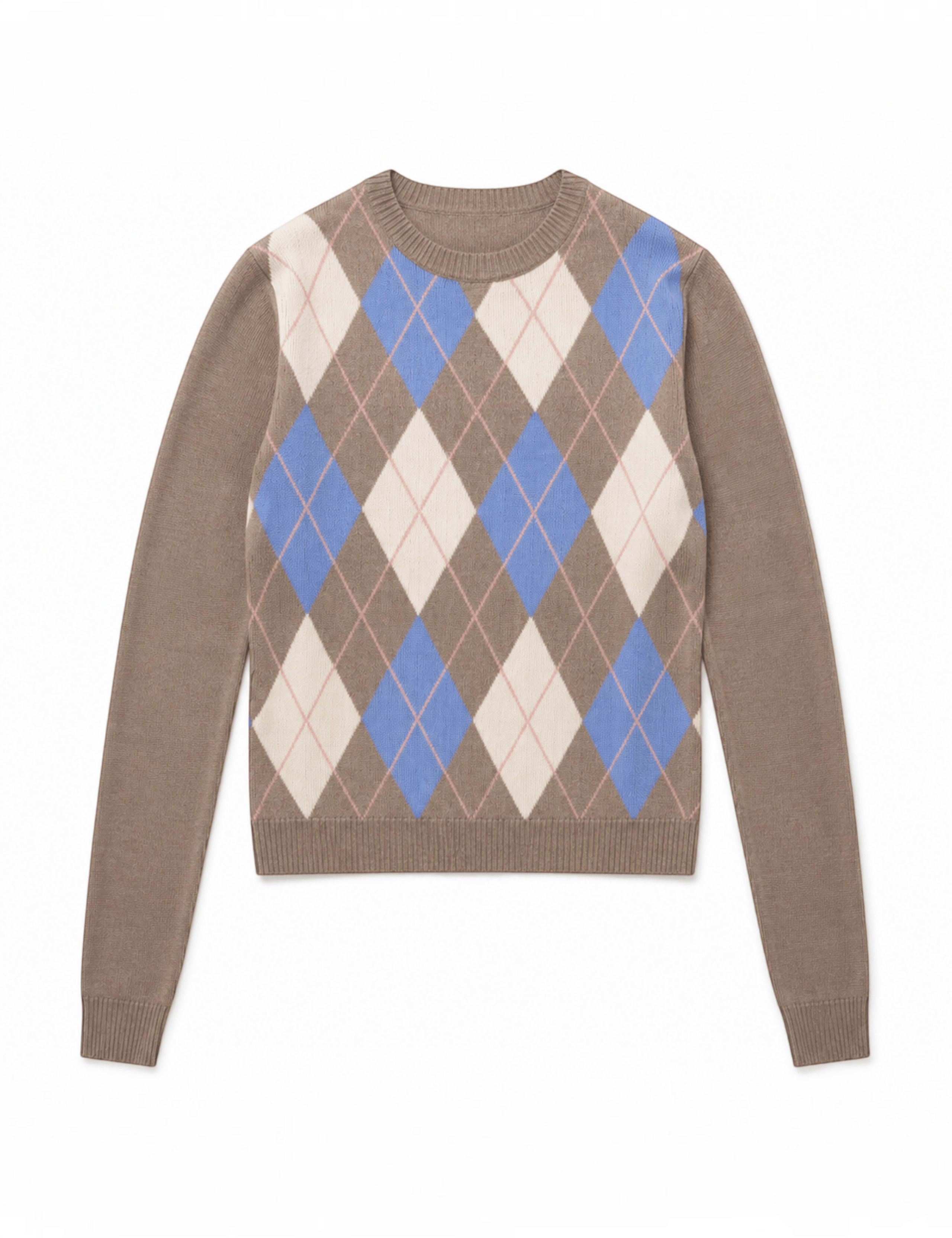 Wool Rich Jacquard Crew Neck Jumper with Cashmere 2 of 3
