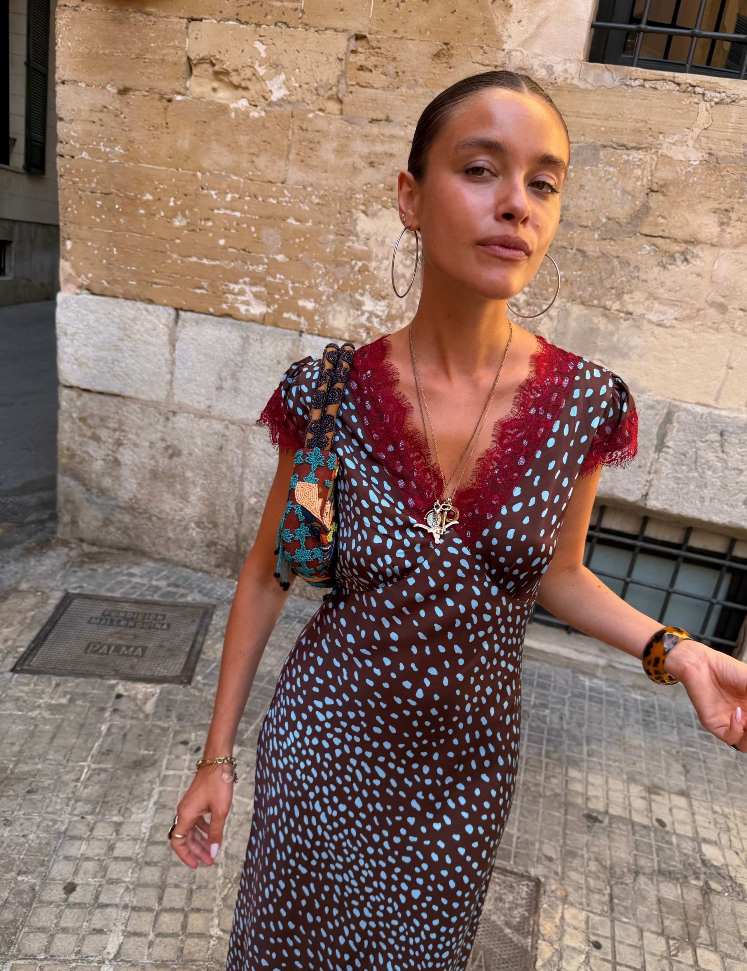 Deer Print V-Neck Midaxi Skater Dress 4 of 5