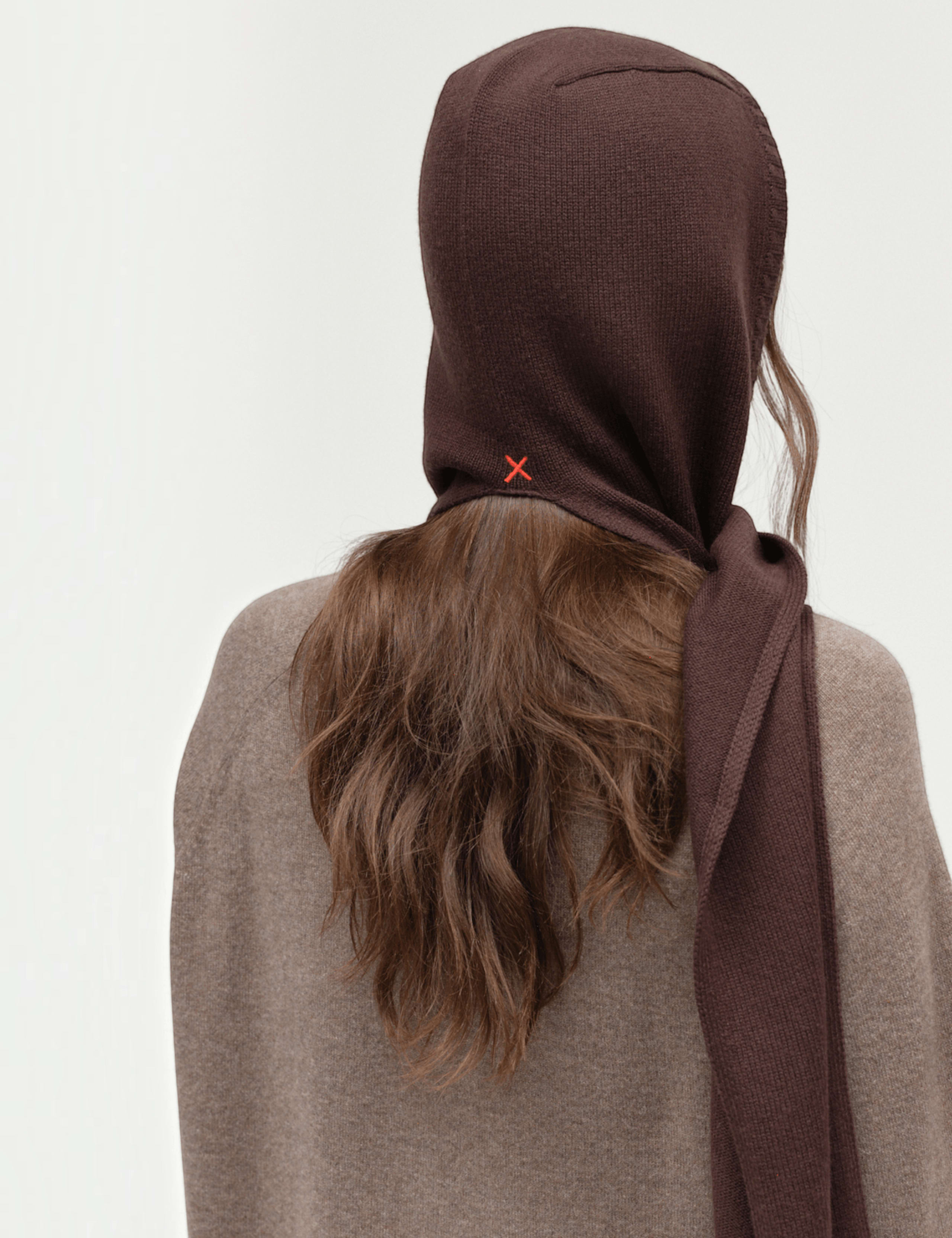 Wool Rich Knitted Hooded Scarf 3 of 3