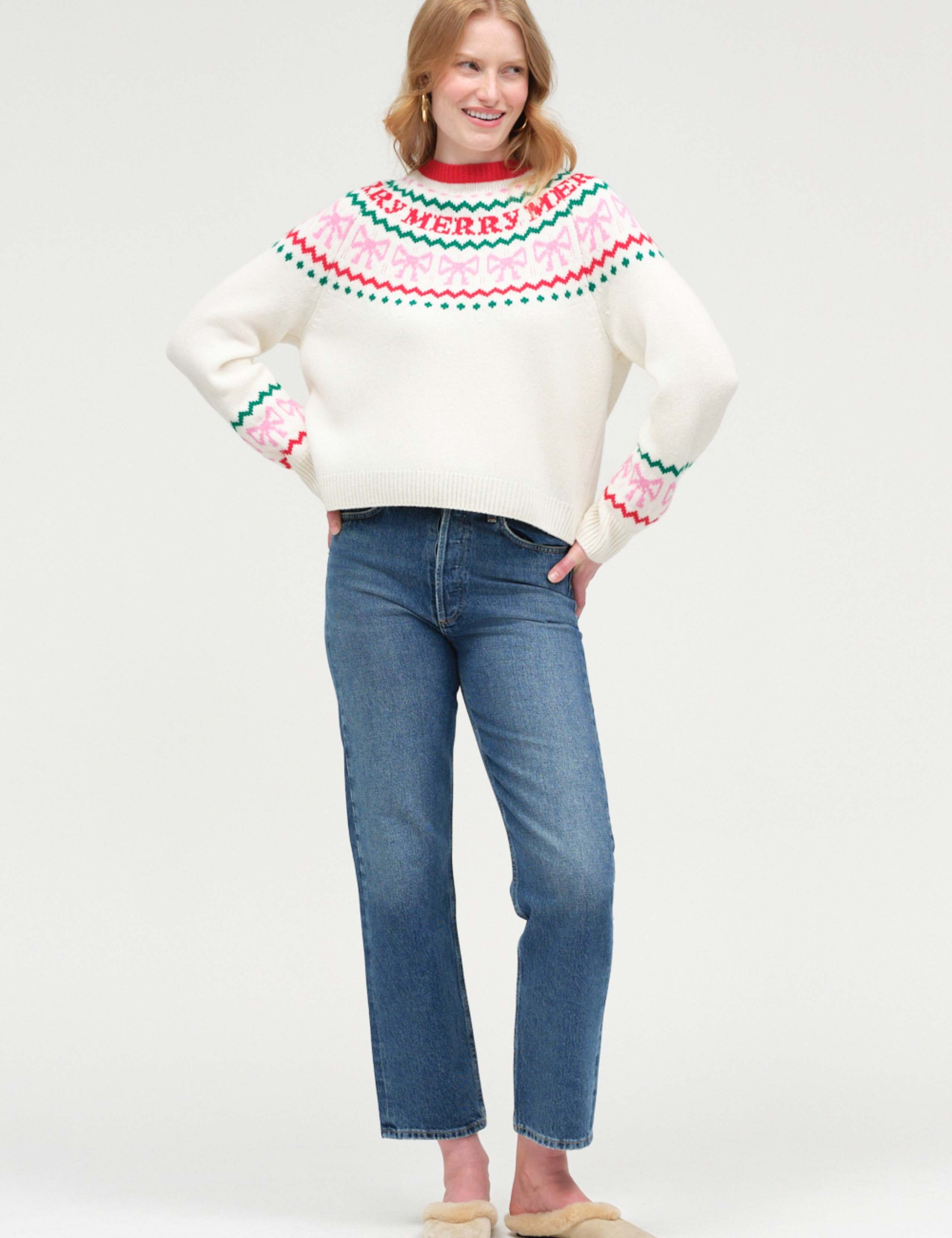 Fairisle Wool Cashmere Crew Neck Jumper 1 of 4