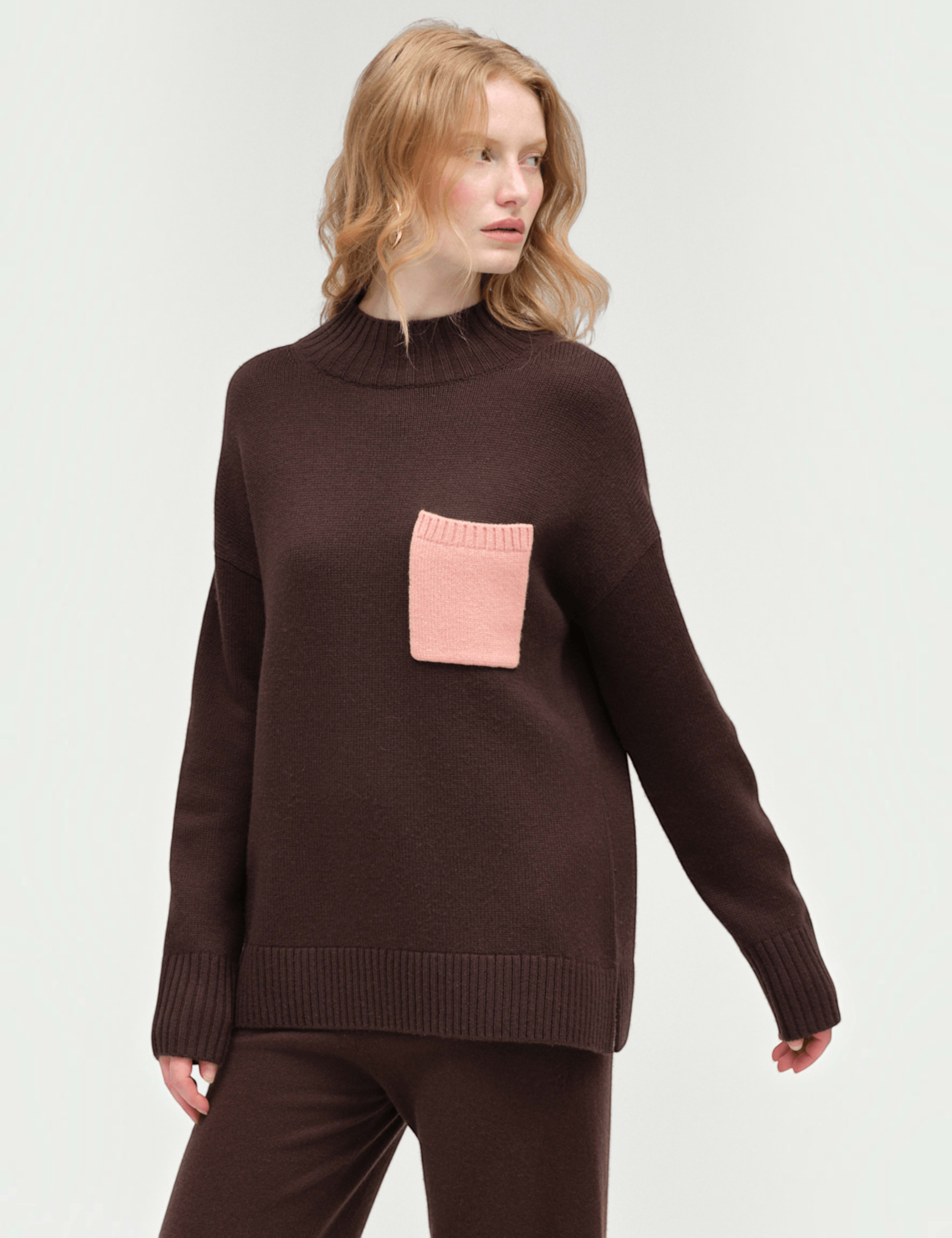 Wool Rich Roll Neck Pocket Detail Sweatshirt 1 of 6