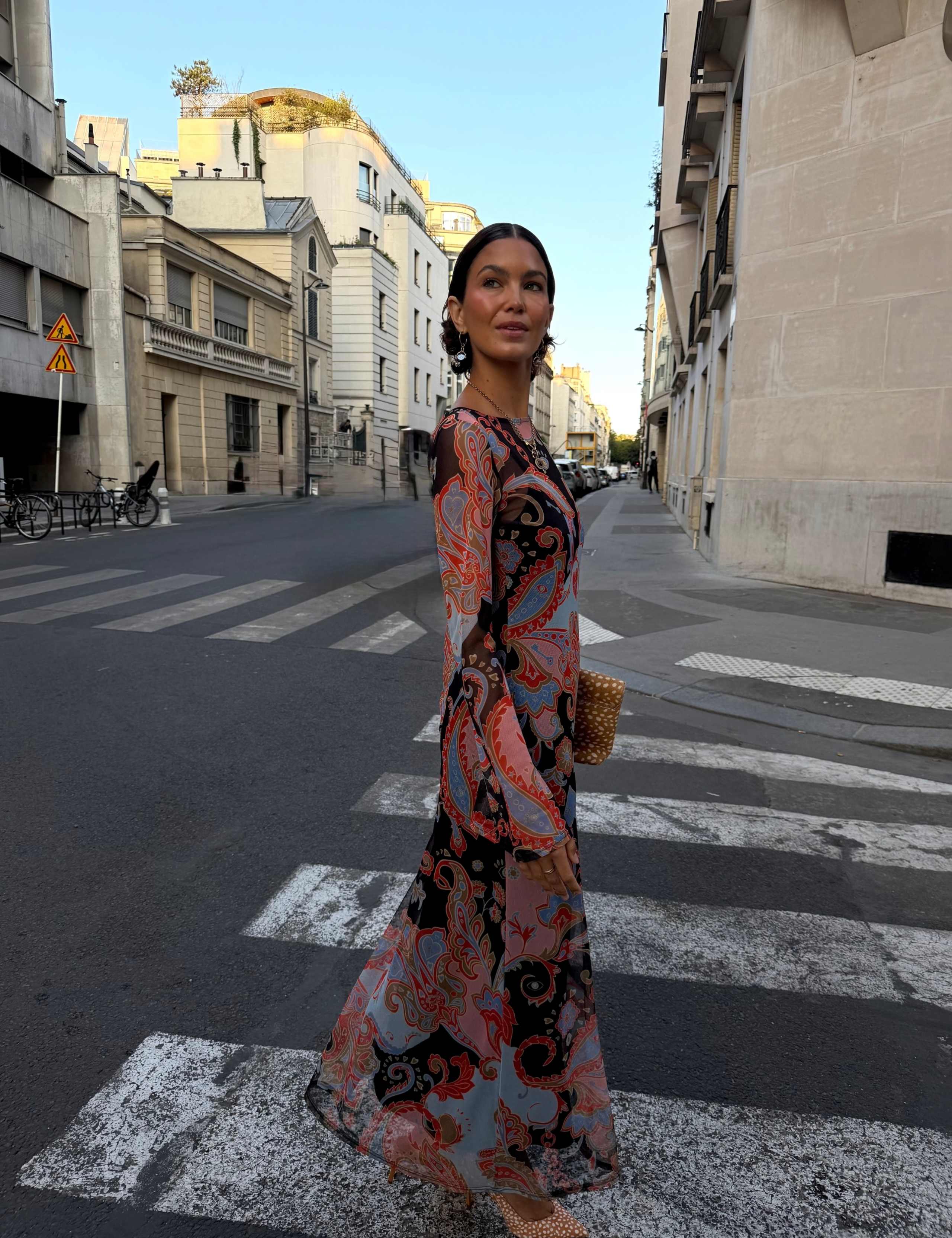 Mesh Paisley Slash Neck Midaxi Dress 3 of 4