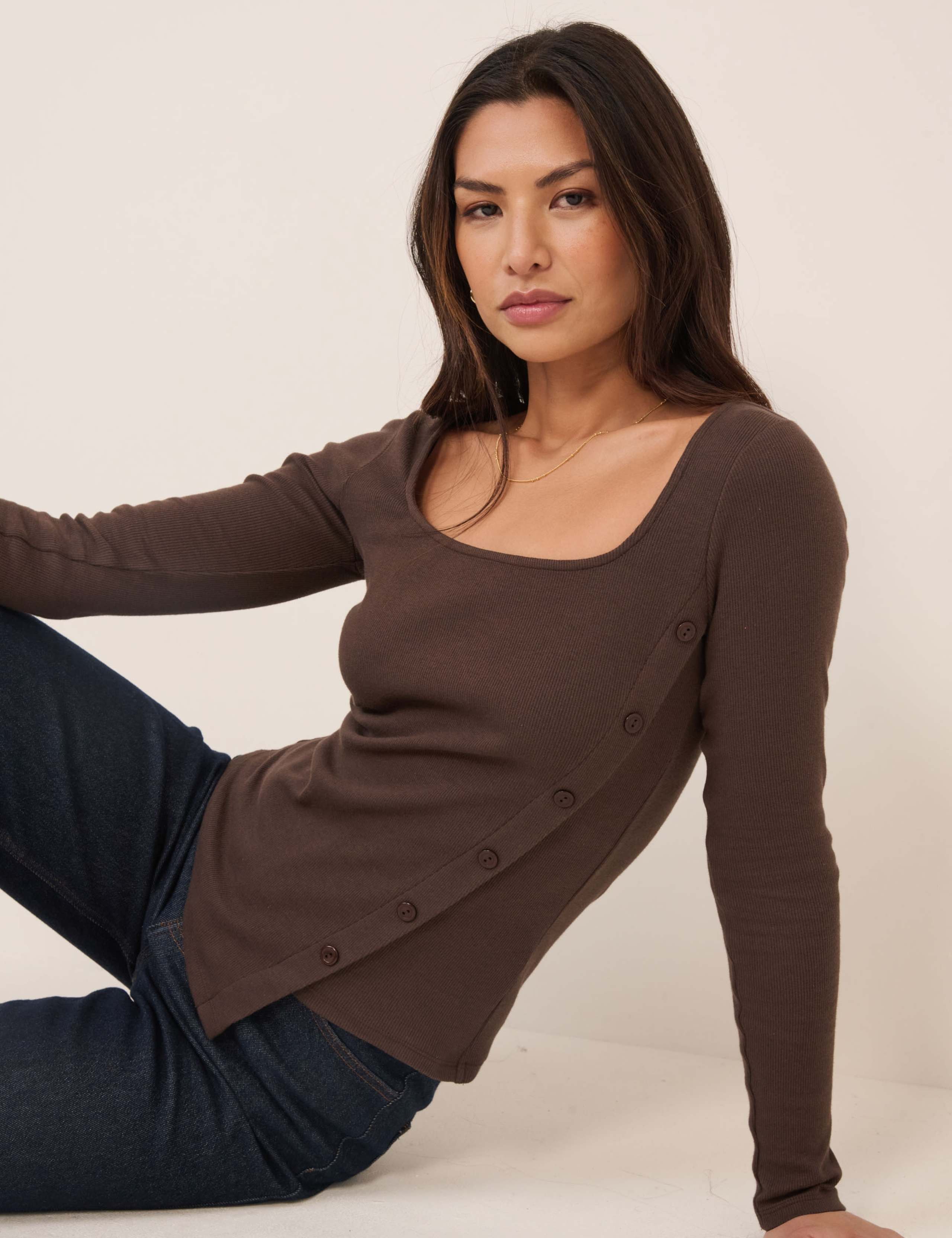Cotton Rich Square Neck Asymmetric Top 3 of 5