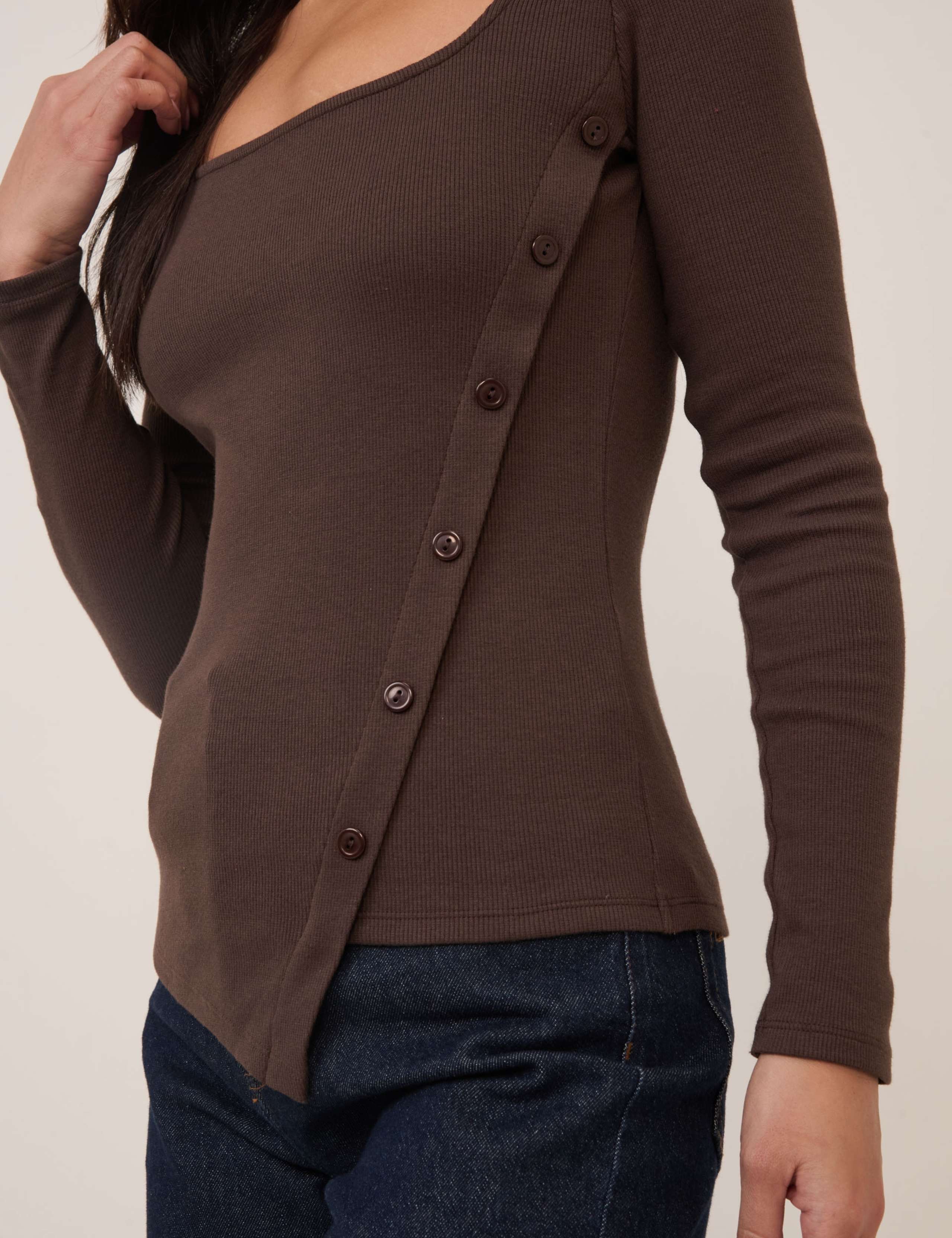 Cotton Rich Square Neck Asymmetric Top 5 of 5