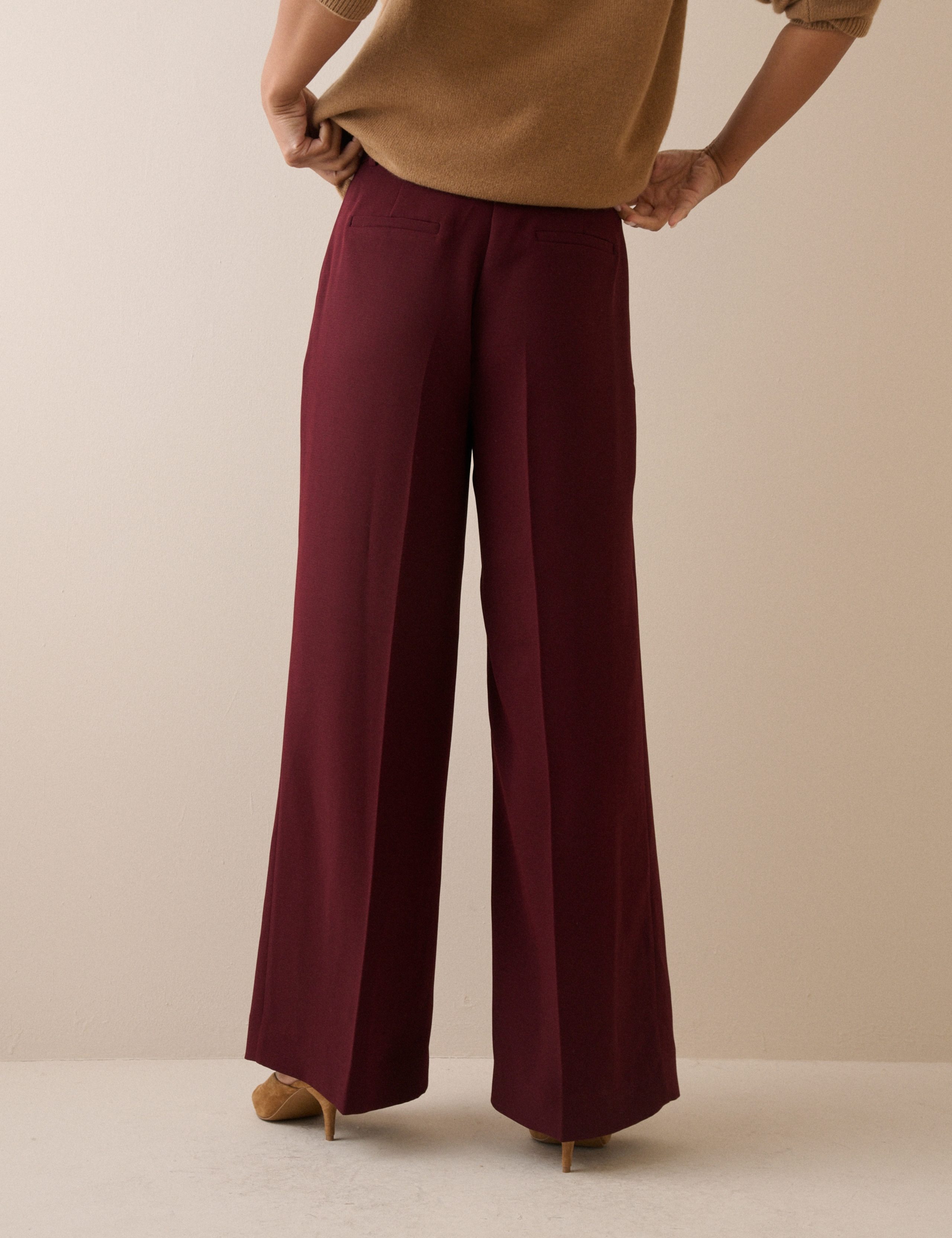 Crepe Pintuck Wide Leg Trousers 2 of 5