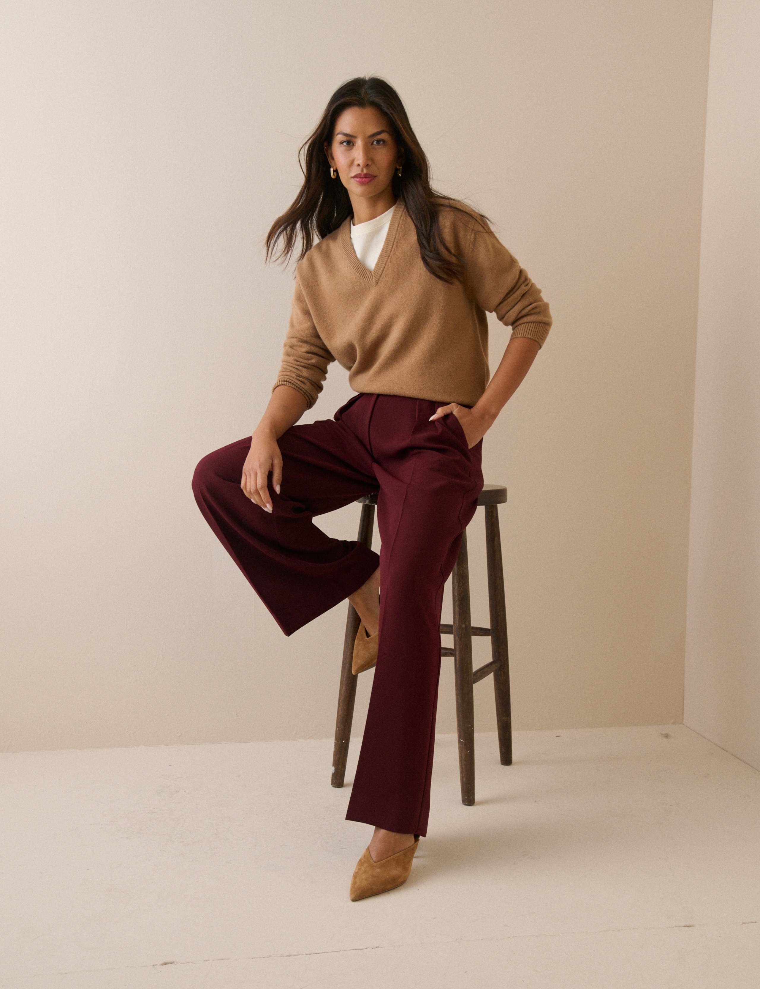Crepe Pintuck Wide Leg Trousers 4 of 5