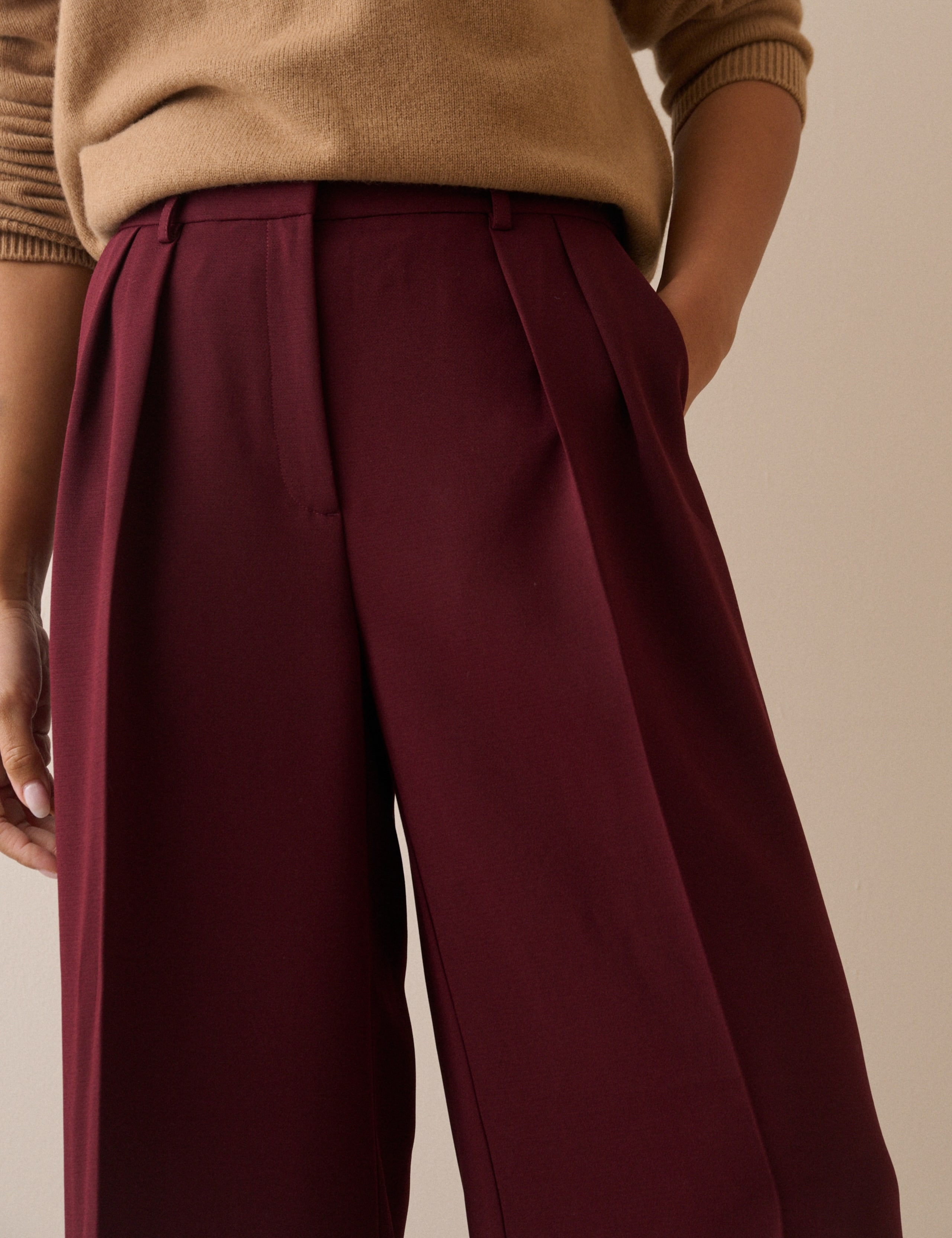 Crepe Pintuck Wide Leg Trousers 5 of 5