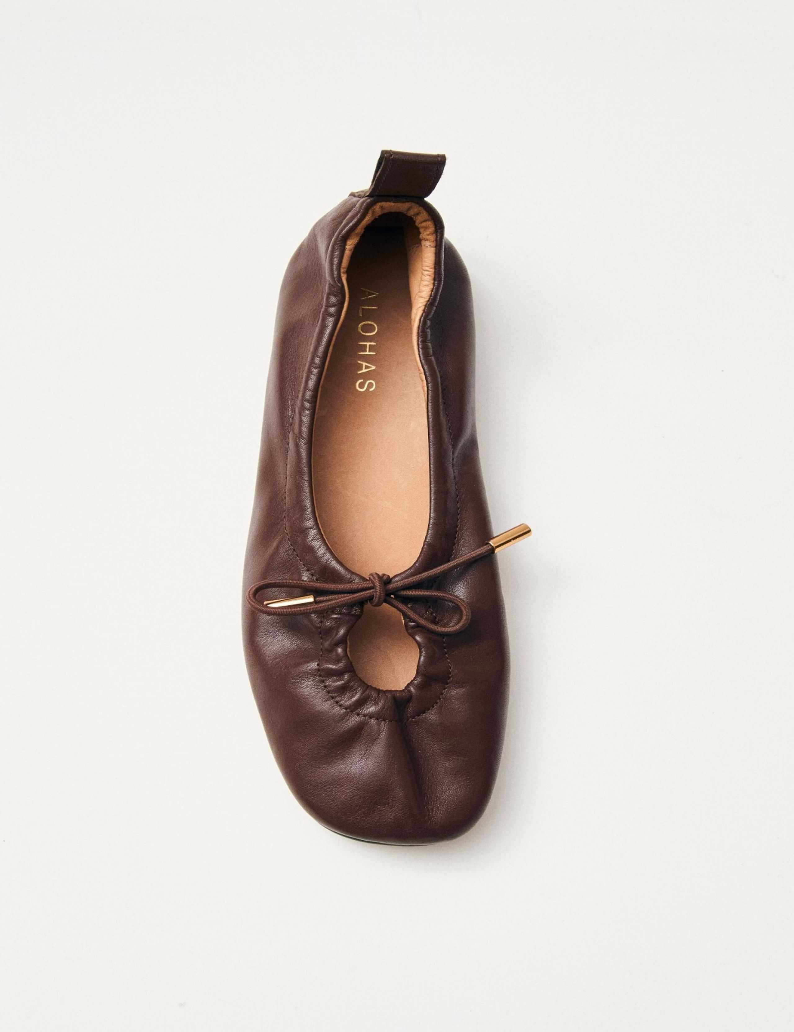 Rosalind Leather Tie Detail Ballet Pumps 3 of 7