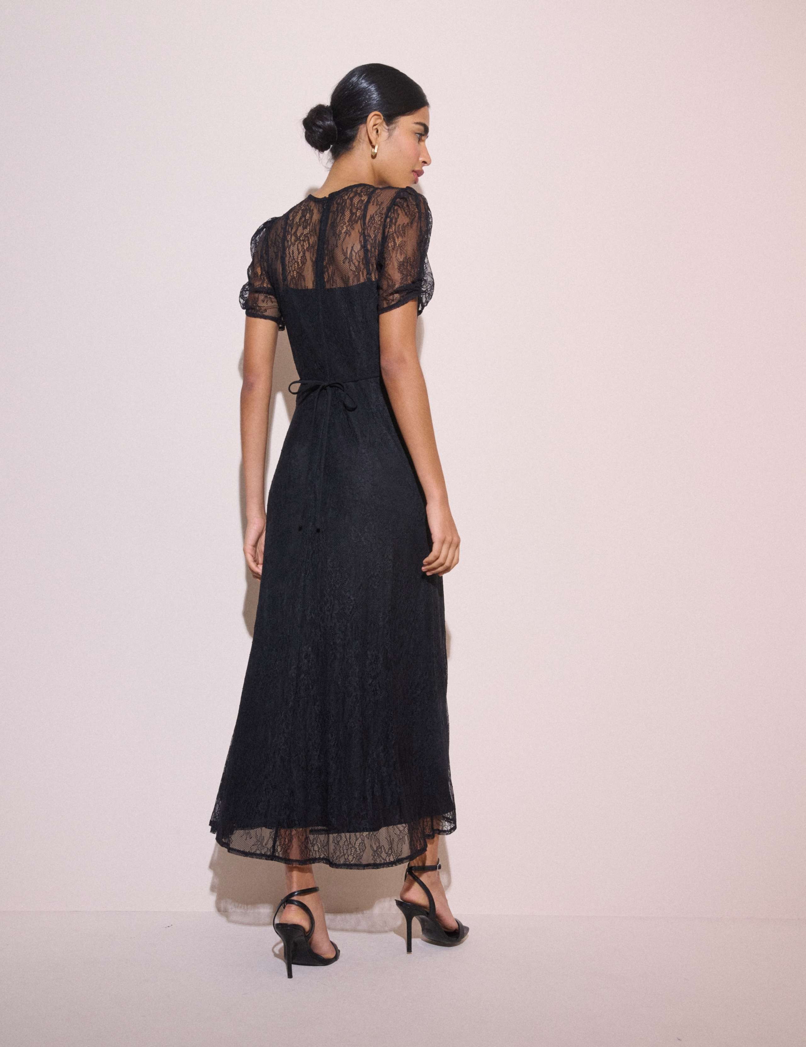 Tie Neck Midaxi Fit and Flare Dress 2 of 5